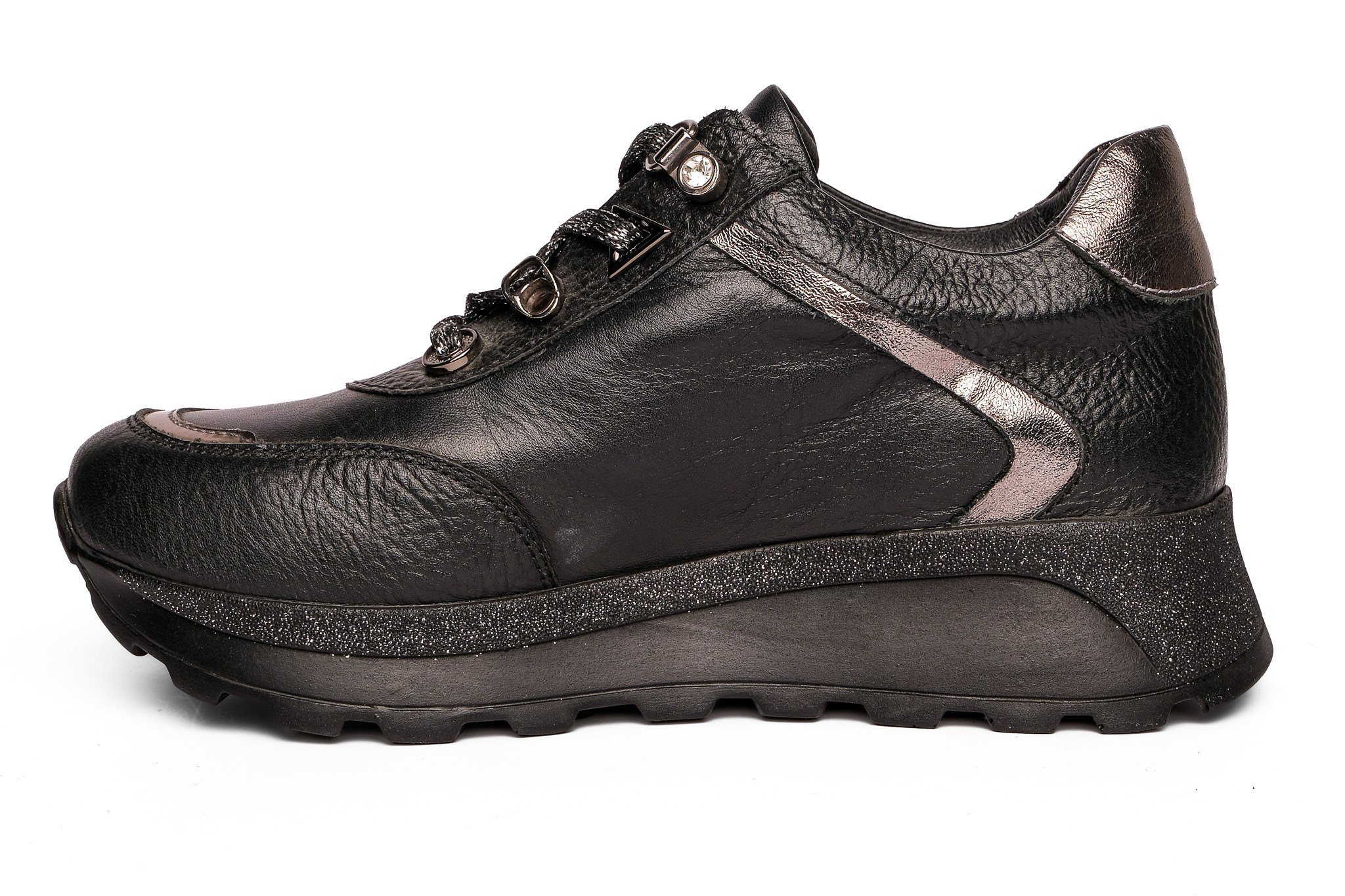 Ortoplus Deri Ortopedik Kadın Sneaker Ayakkabı ET3308 SİYAH - OrtoPlus