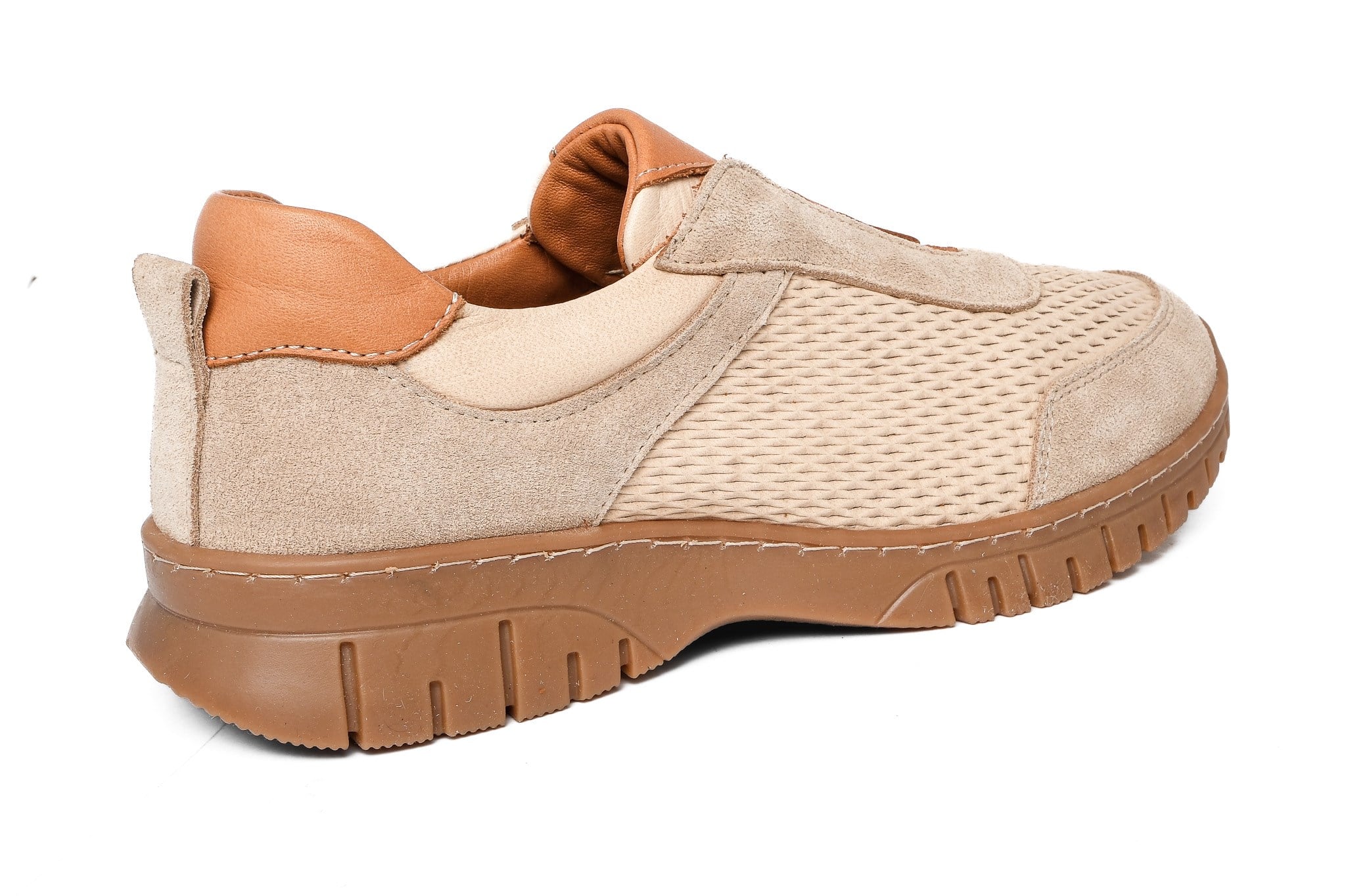 Ortoplus Deri Ortopedik Kadın Sneaker Ayakkabı ND26066 BEJ - OrtoPlus