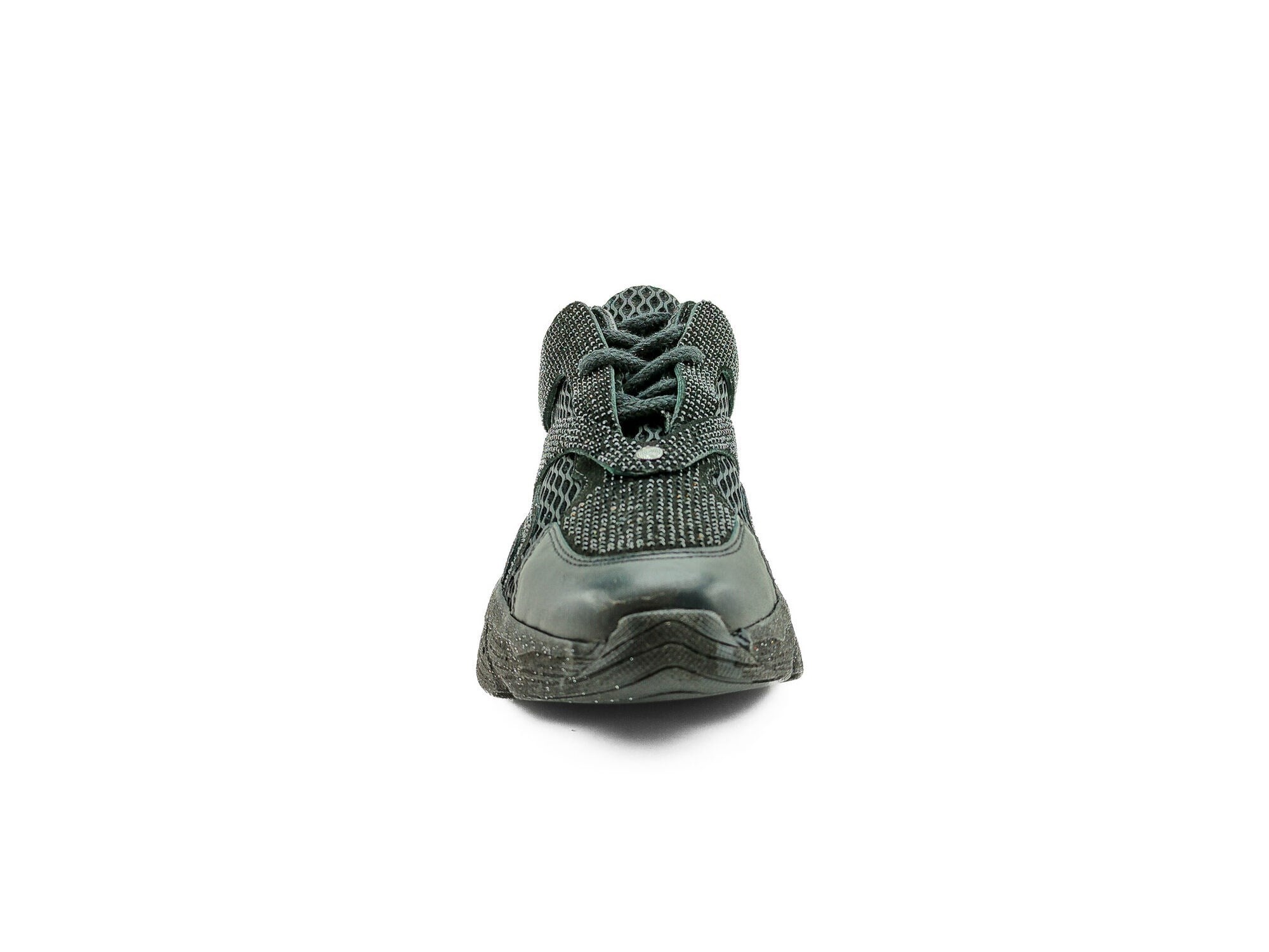 Ortoplus Deri Ortopedik Kadın Sneaker Ayakkabı Taşlı ET3242 SİYAH SİMLİ - OrtoPlus