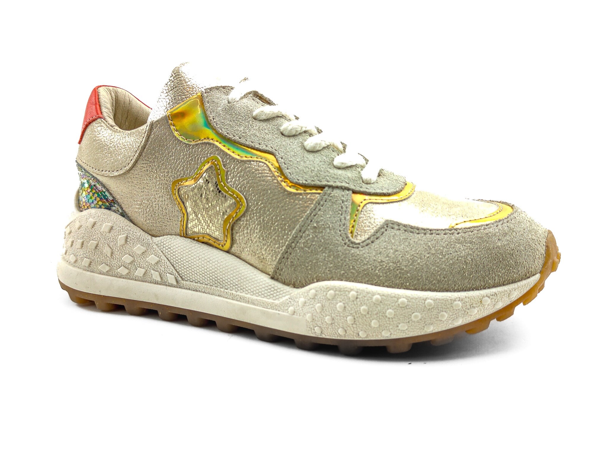 Ortoplus Deri Ortopedik Kadın Sneaker Ayakkabı ET3050 EKRU PARLAK - OrtoPlus