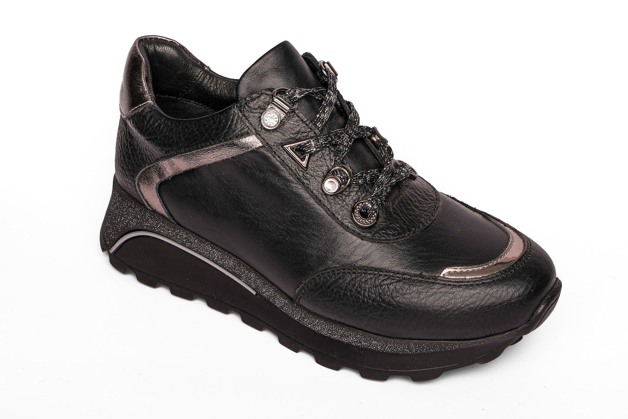 Ortoplus Deri Ortopedik Kadın Sneaker Ayakkabı ET3308 SİYAH - OrtoPlus