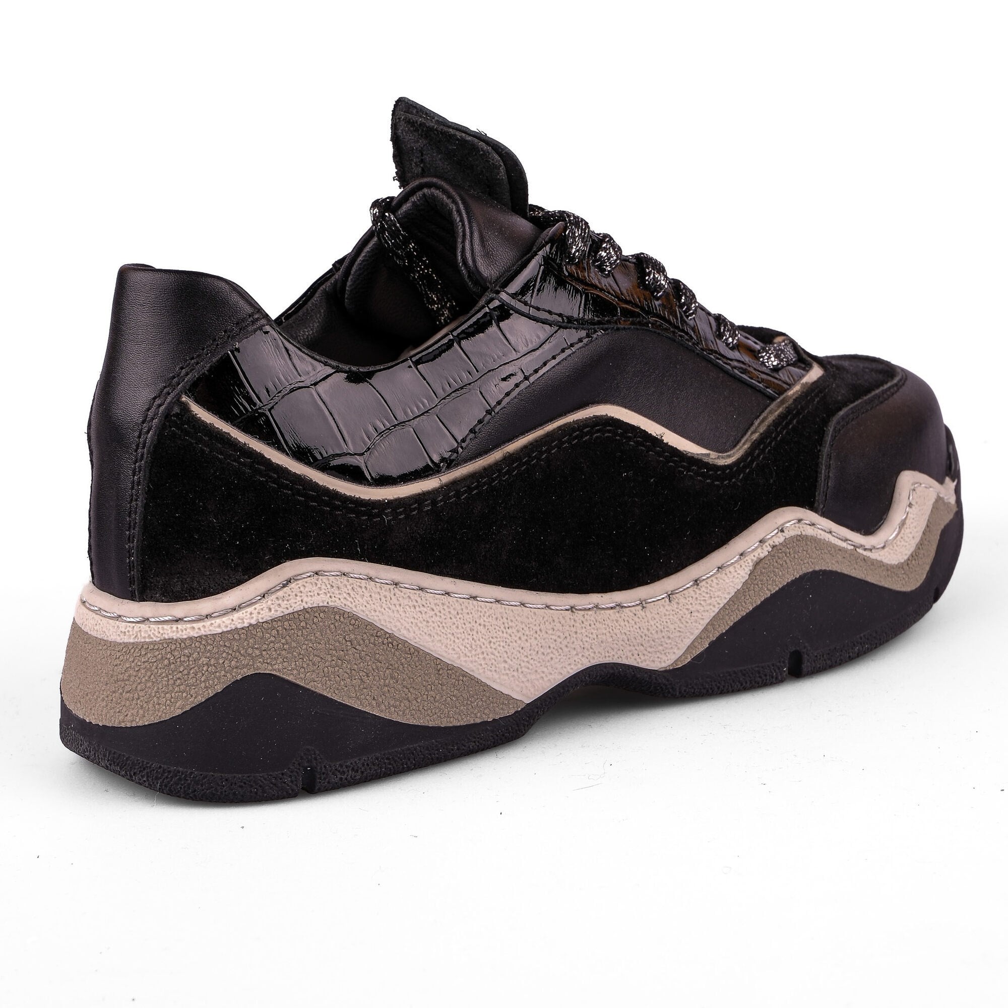 Ortoplus Deri Ortopedik Kadın Sneaker Ayakkabı ET3248 SİYAH - OrtoPlus