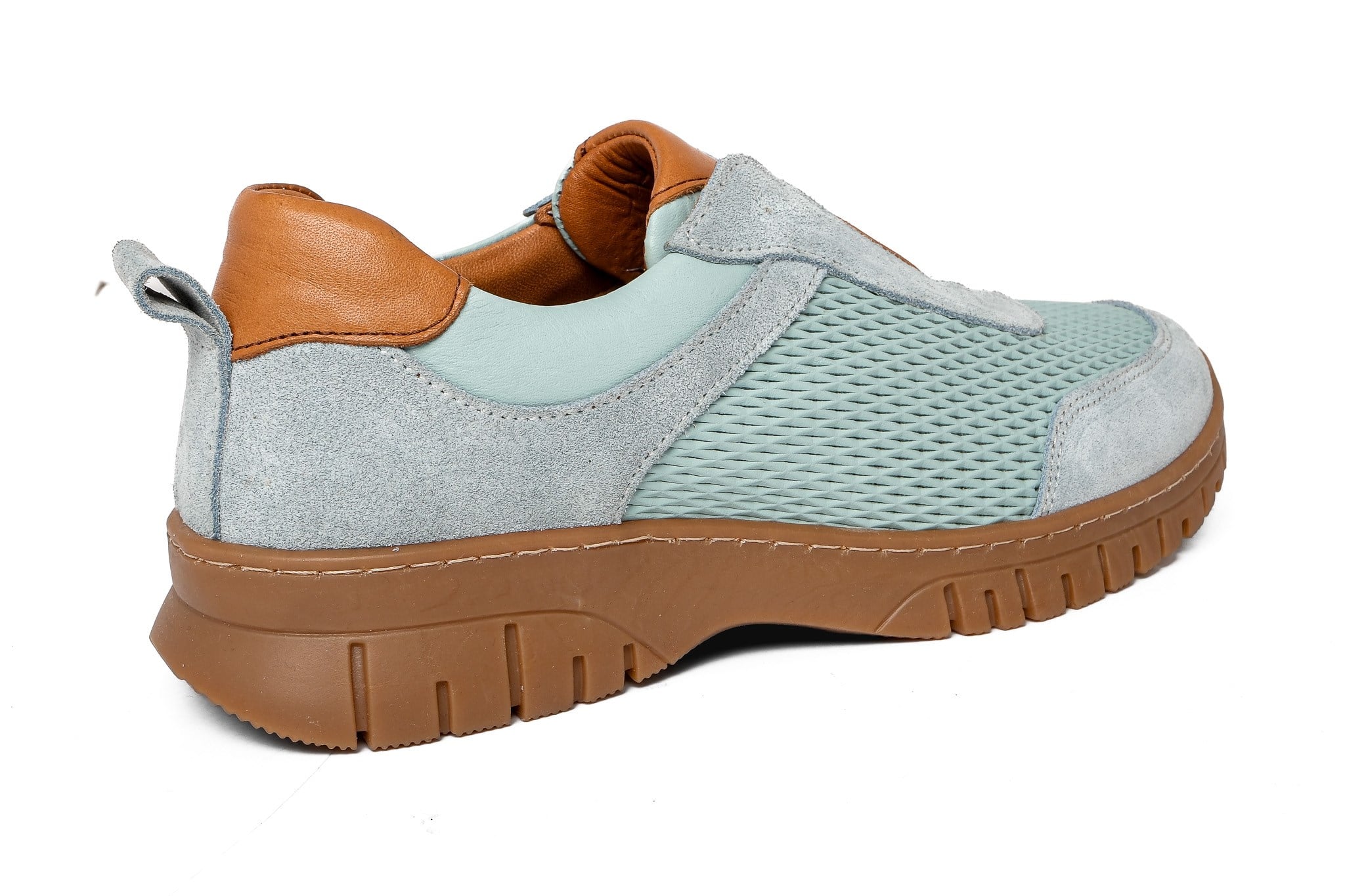 Ortoplus Deri Ortopedik Kadın Sneaker Ayakkabı ND26066 AÇIK MAVİ - OrtoPlus