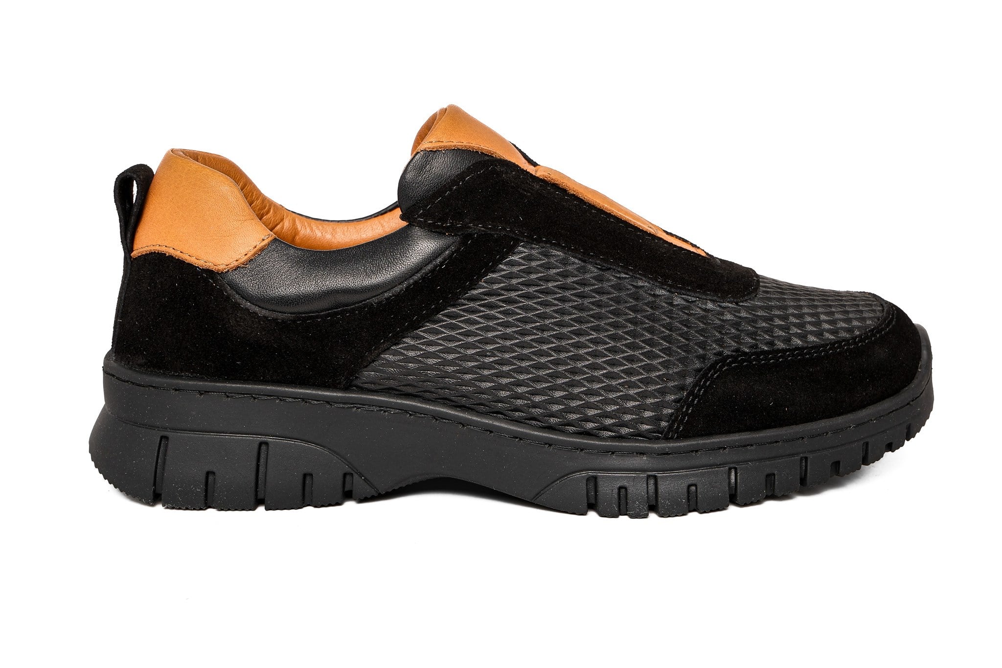 Ortoplus Deri Ortopedik Kadın Sneaker Ayakkabı ND26066 SİYAH - OrtoPlus