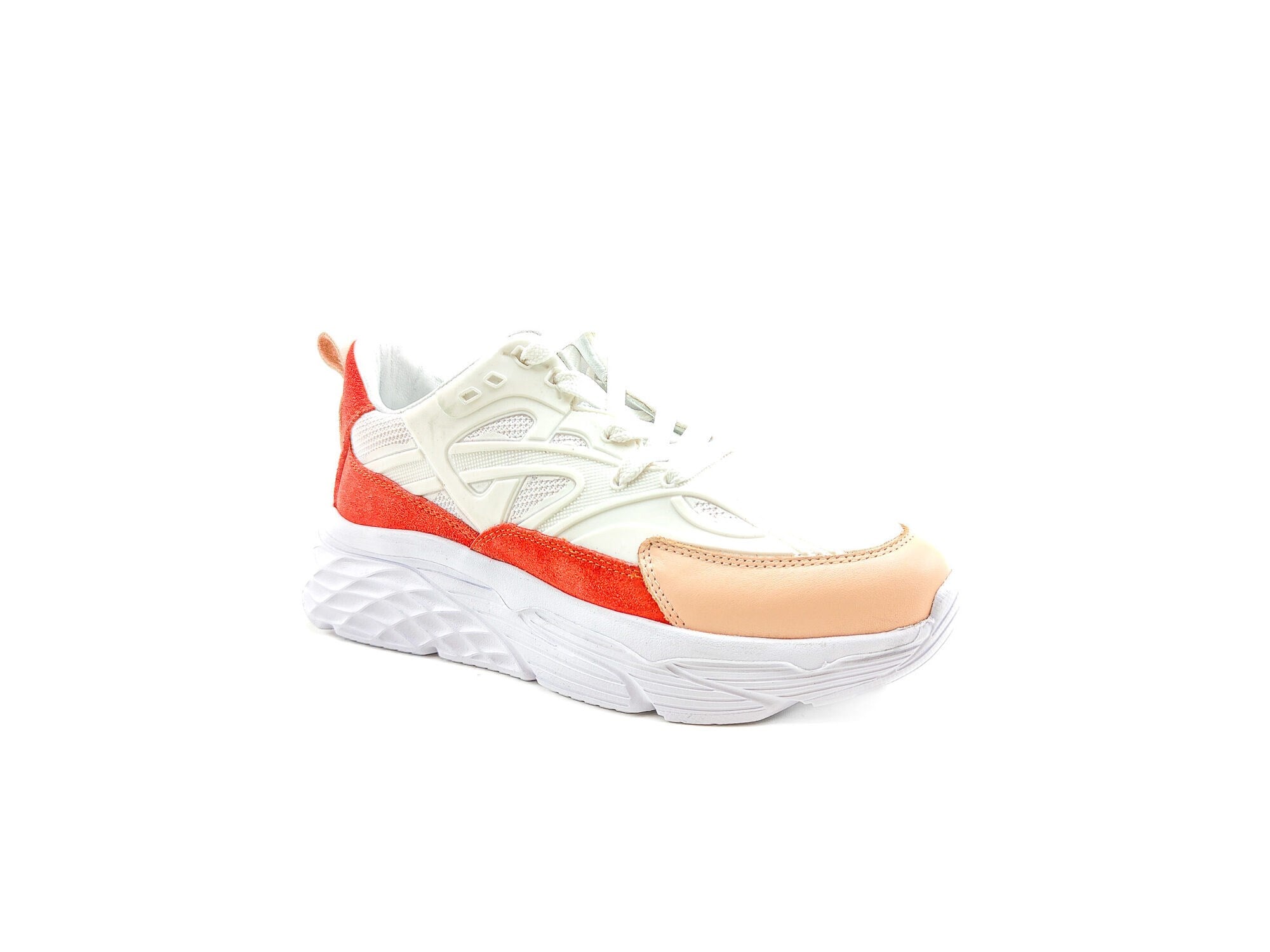 Ortoplus Deri Ortopedik Kadın Sneaker Ayakkabı ET3014 SOMON - OrtoPlus