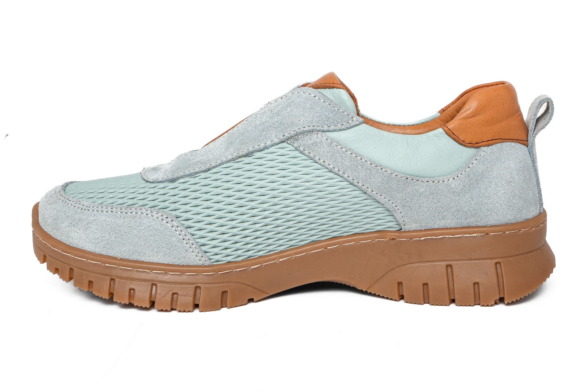 Ortoplus Deri Ortopedik Kadın Sneaker Ayakkabı ND26066 AÇIK MAVİ - OrtoPlus