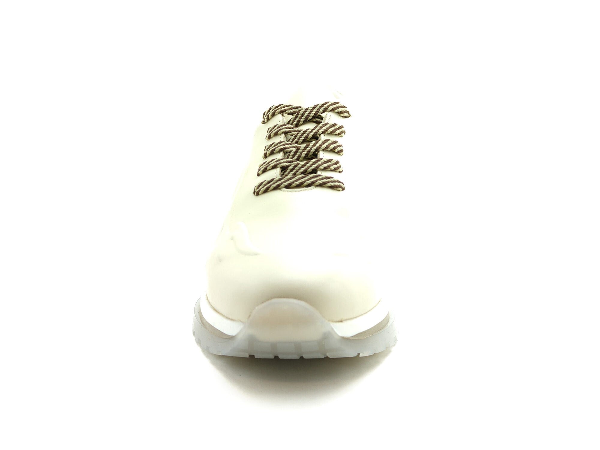 Ortoplus Deri Ortopedik Kadın Sneaker Ayakkabı Kabartmalı ET3098 EKRU - OrtoPlus