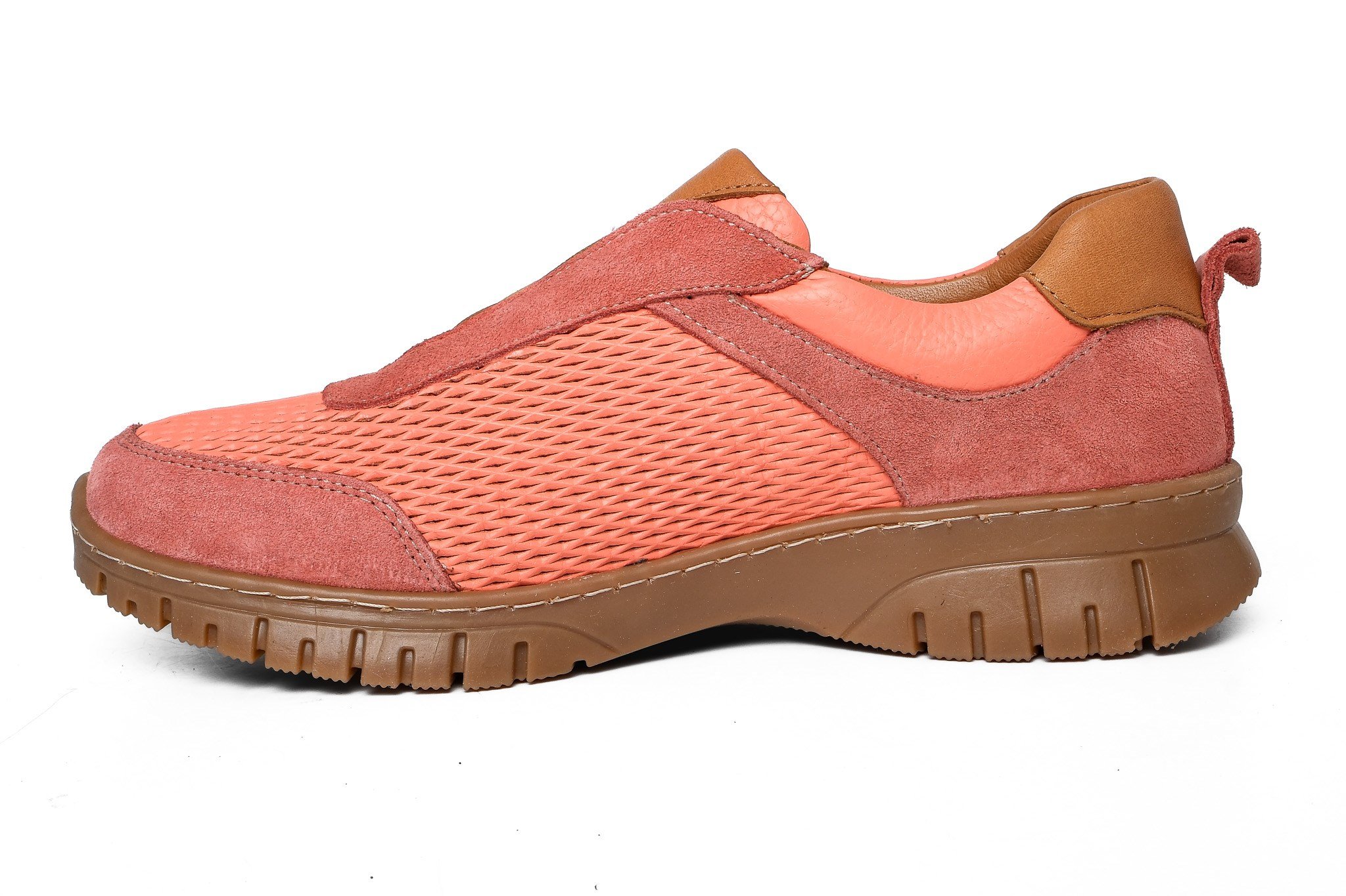 Ortoplus Deri Ortopedik Kadın Sneaker Ayakkabı ND26066 PEMBE - OrtoPlus