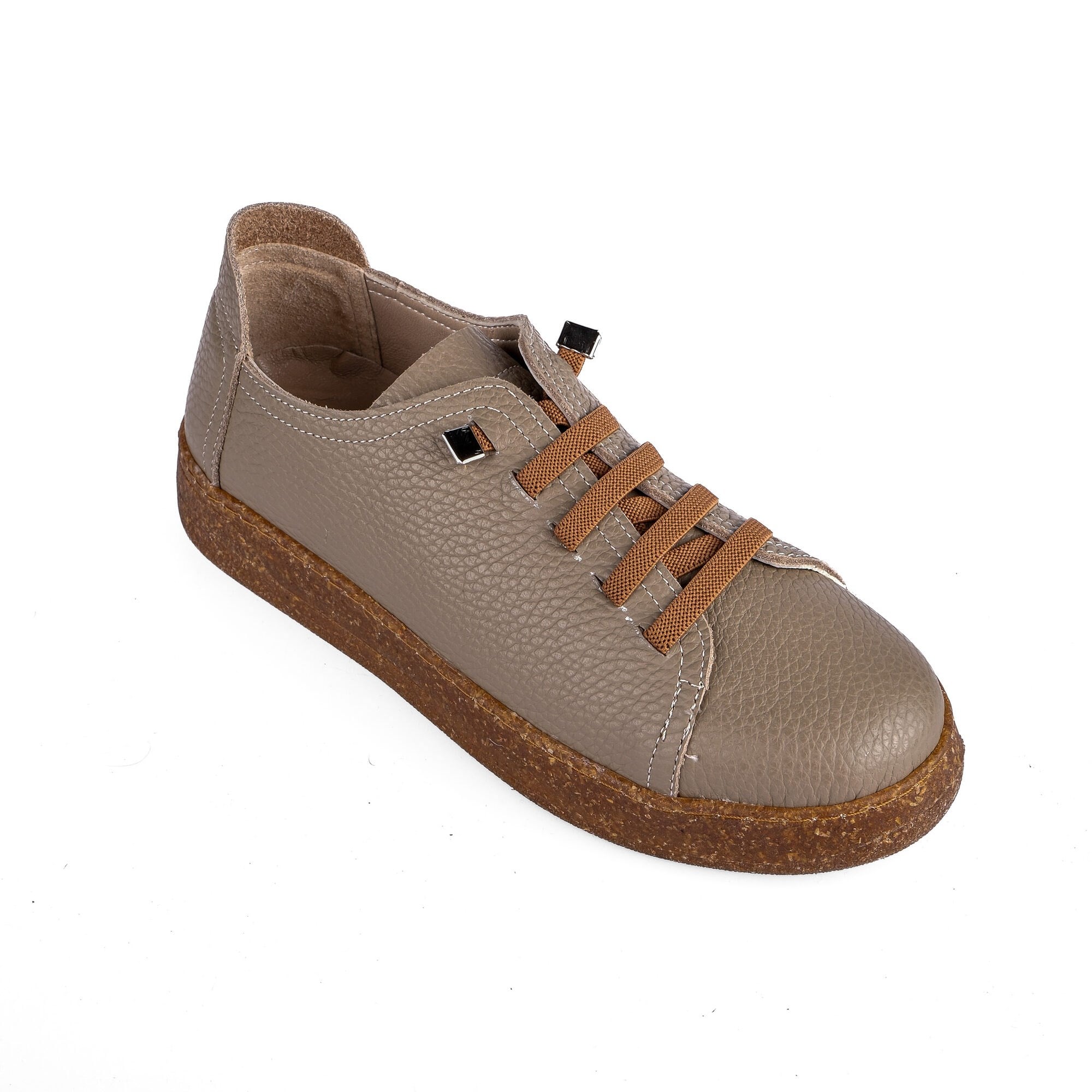 Ortoplus Deri Ortopedik Kadın Spor Ayakkabı LP1800 VİZON - OrtoPlus