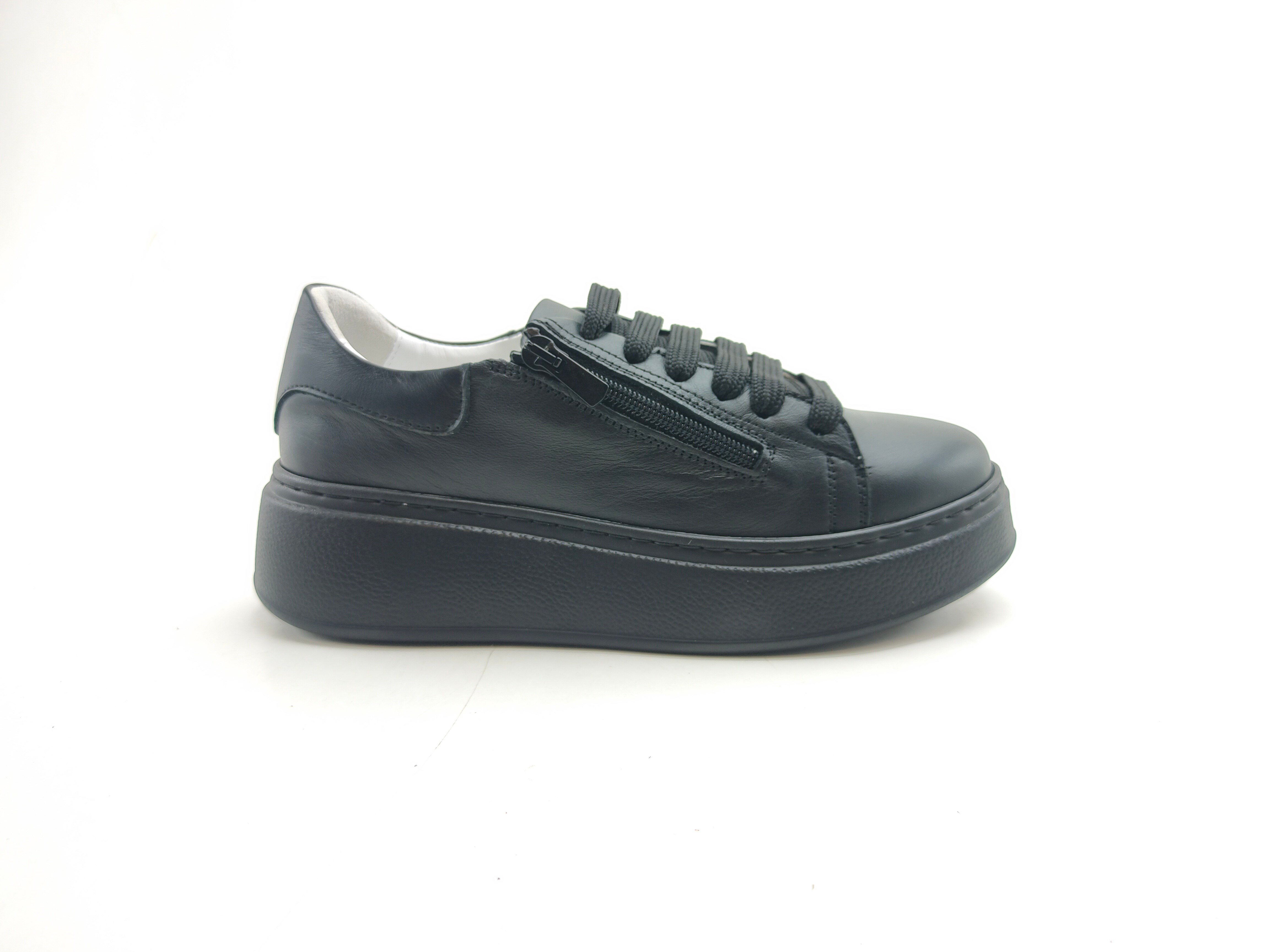 Ortoplus Deri Ortopedik Sneaker Kadın Ayakkabı EL117 SİYAH - OrtoPlus