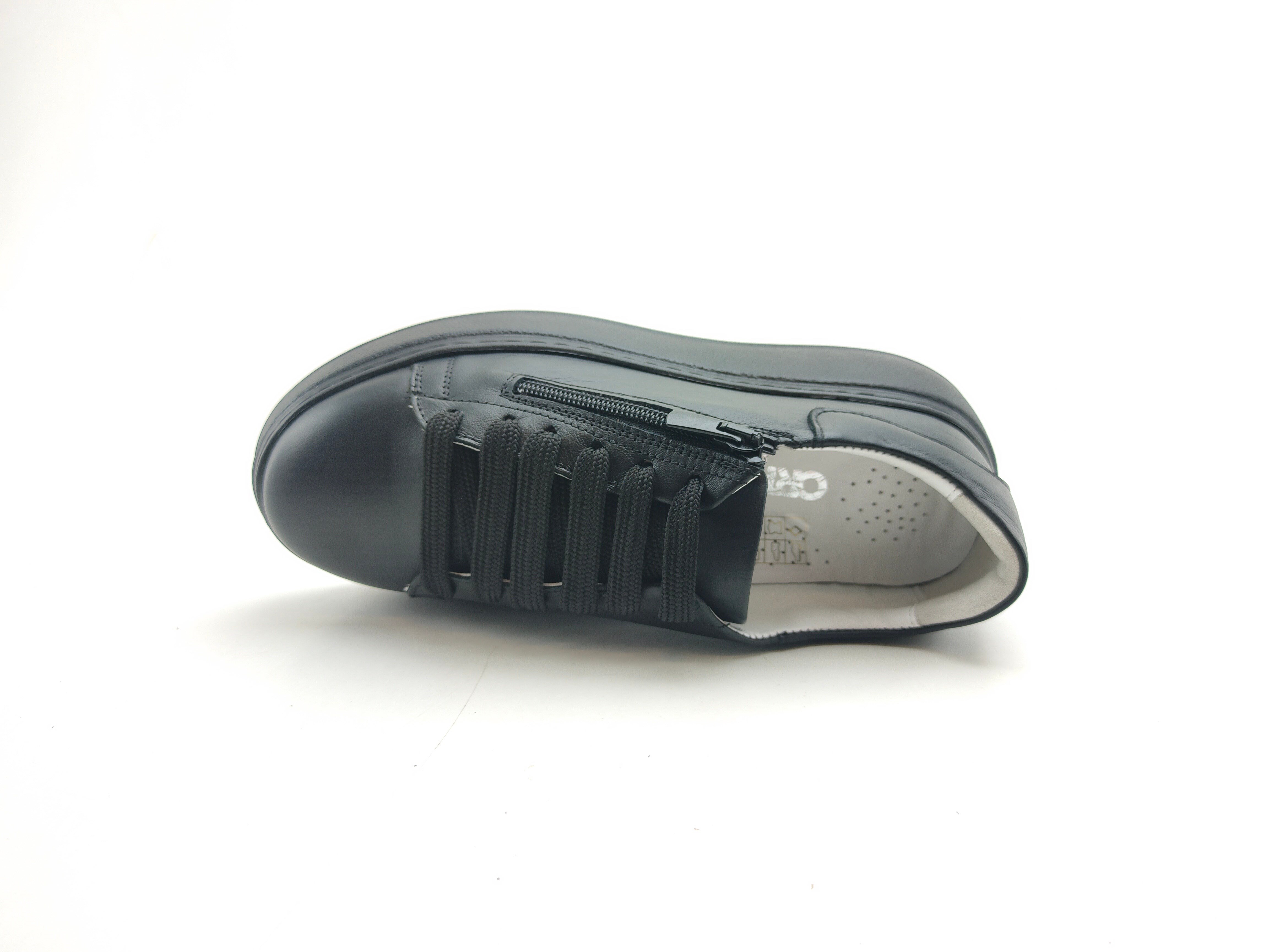 Ortoplus Deri Ortopedik Sneaker Kadın Ayakkabı EL117 SİYAH - OrtoPlus