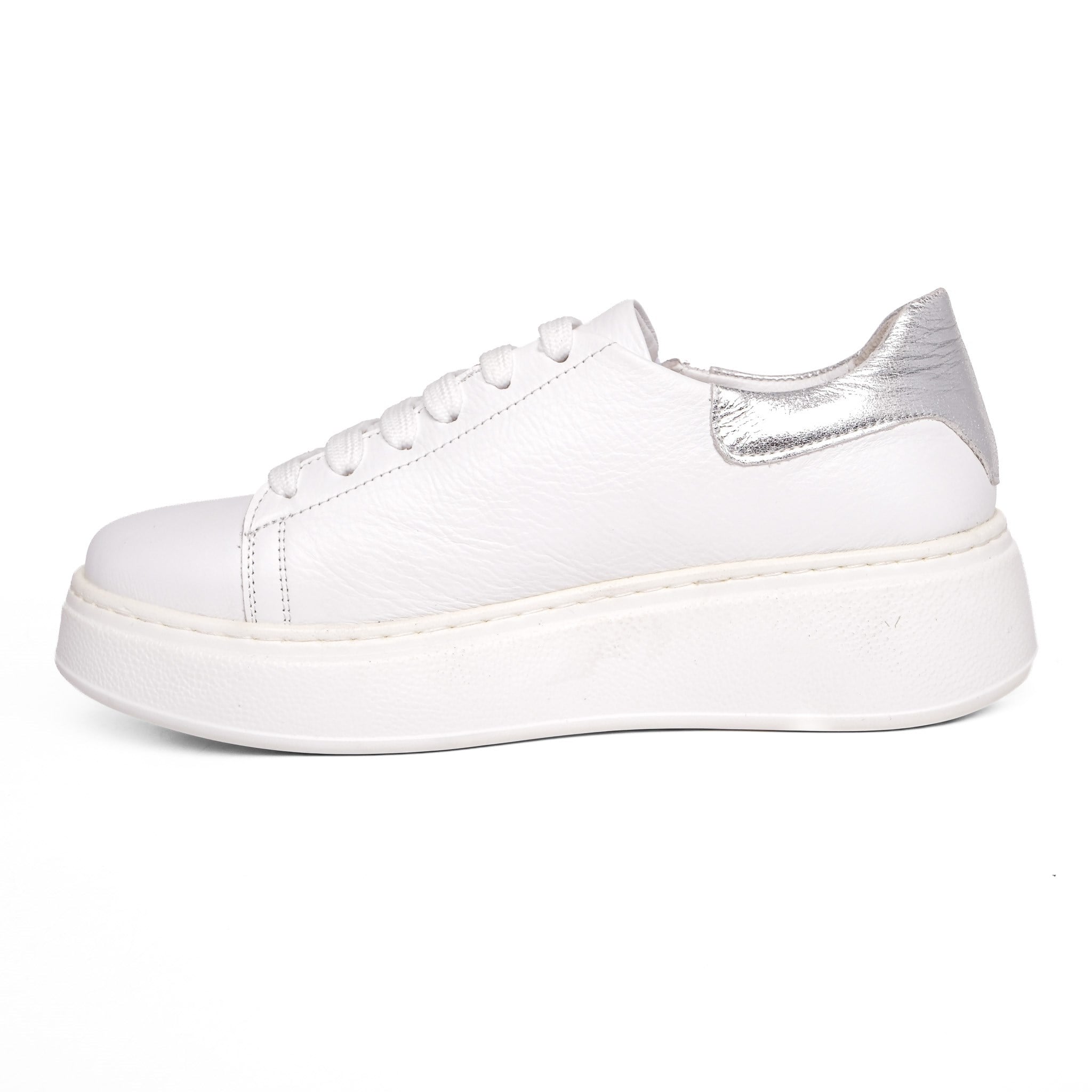 Ortoplus Deri Ortopedik Sneaker Kadın Ayakkabı EL117 BEYAZ - OrtoPlus