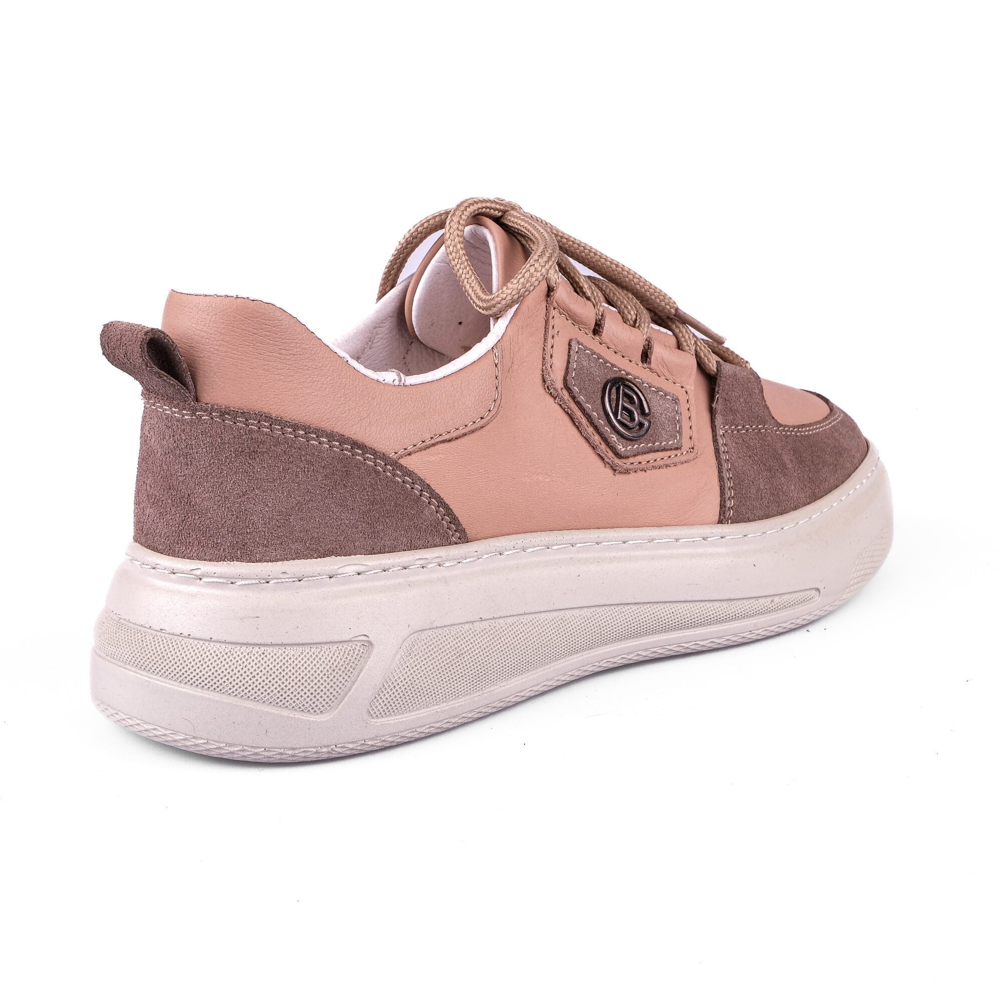 Ortoplus Deri Ortopedik Sneaker Kadın Ayakkabı S8030 VİZON - OrtoPlus