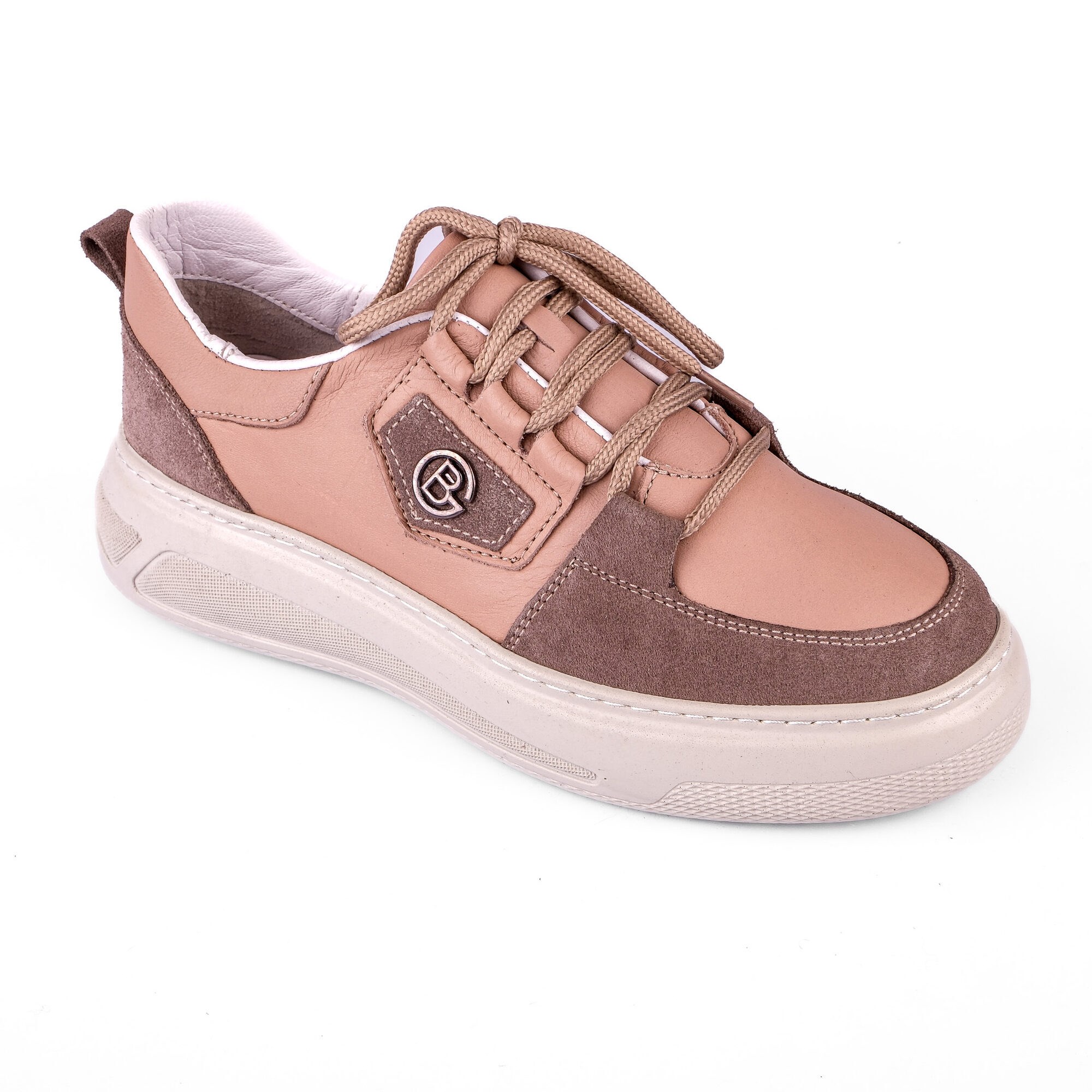 Ortoplus Deri Ortopedik Sneaker Kadın Ayakkabı S8030 VİZON - OrtoPlus