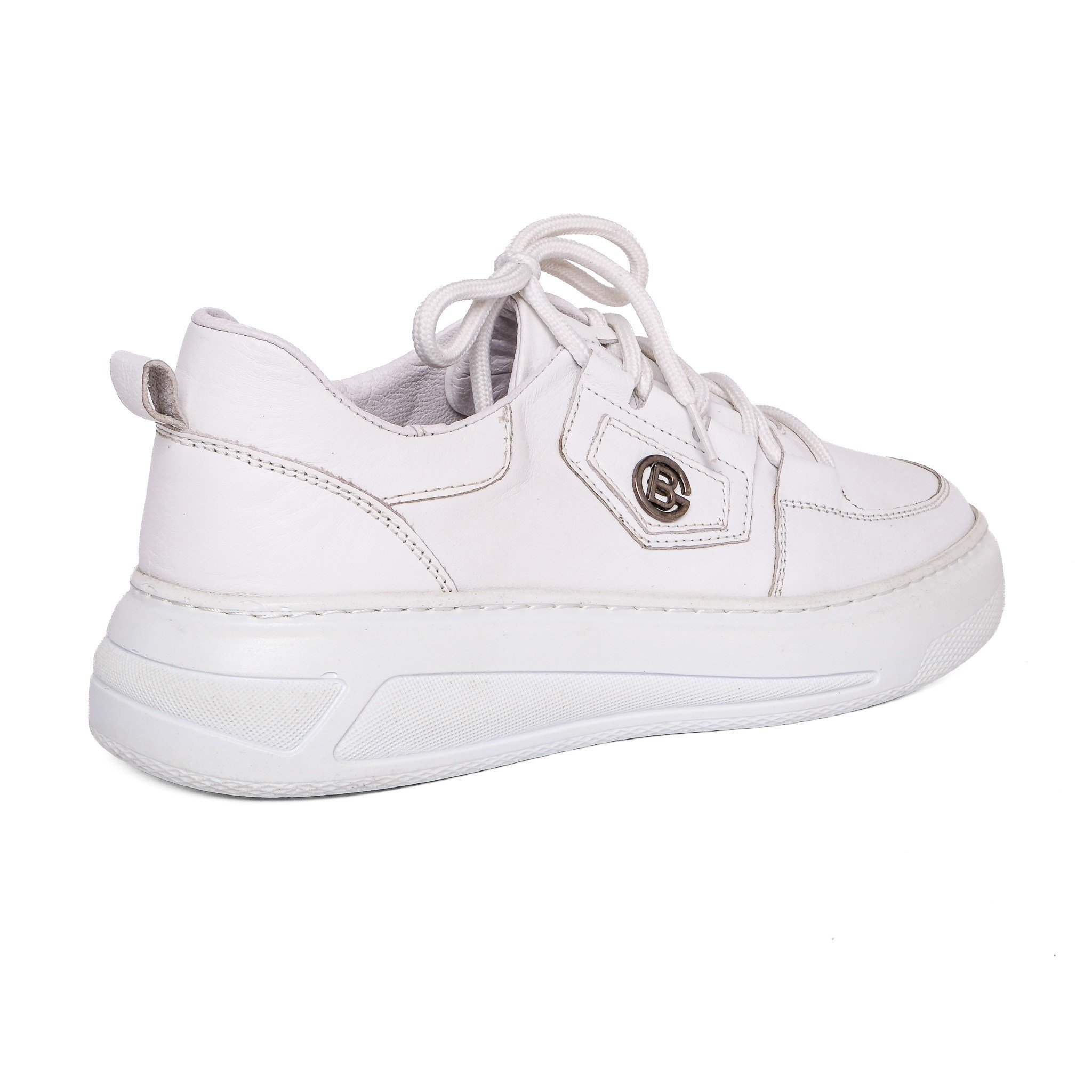 Ortoplus Deri Ortopedik Sneaker Kadın Ayakkabı S8030 BEYAZ - OrtoPlus