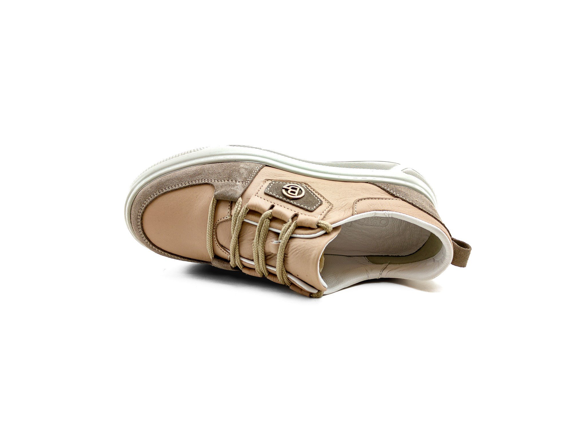 Ortoplus Deri Ortopedik Sneaker Kadın Ayakkabı S8030 VİZON - OrtoPlus