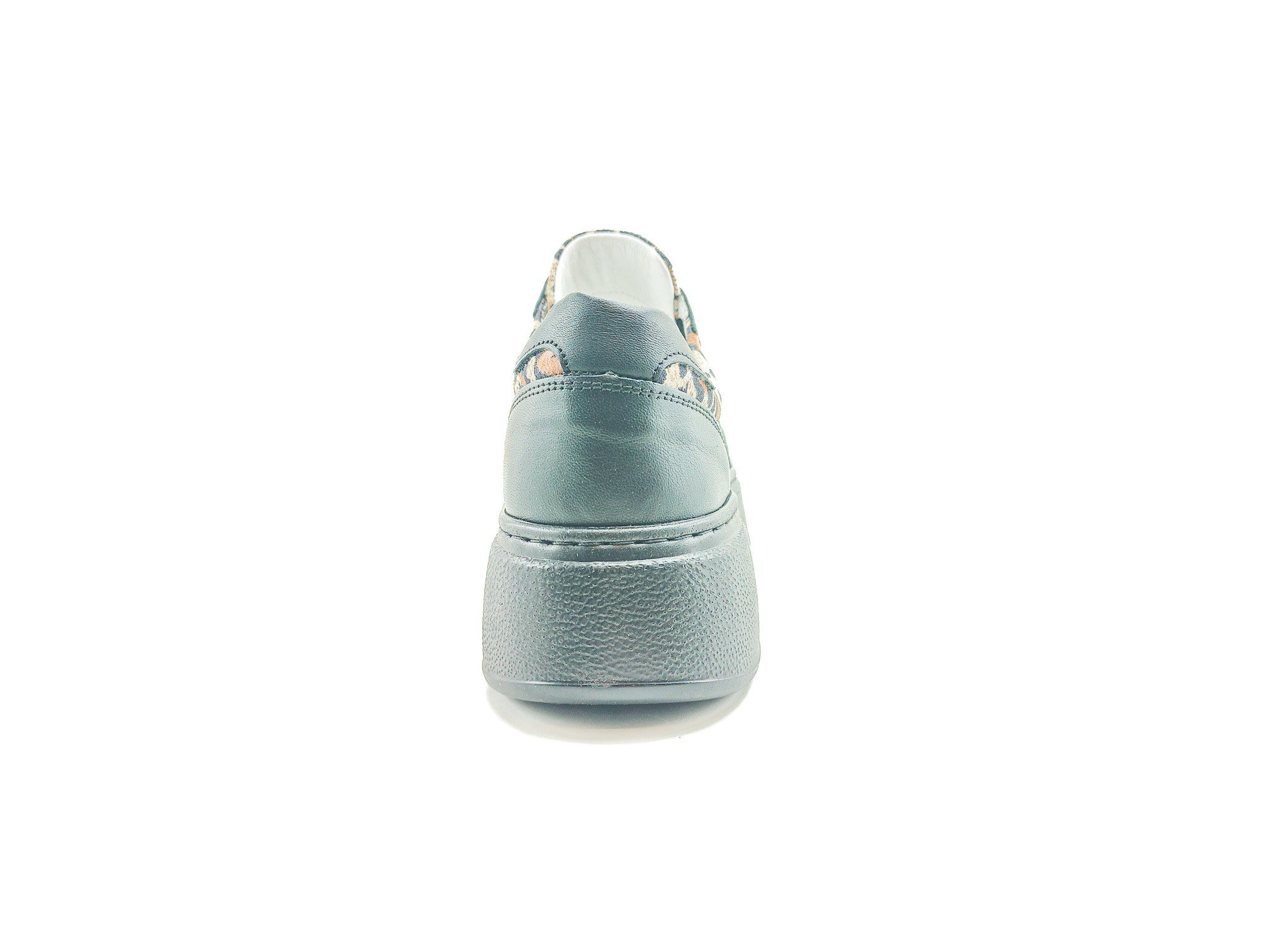 Ortoplus Deri Ortopedik Sneaker Kadın Ayakkabı EL217 SİYAH LEOPAR - OrtoPlus