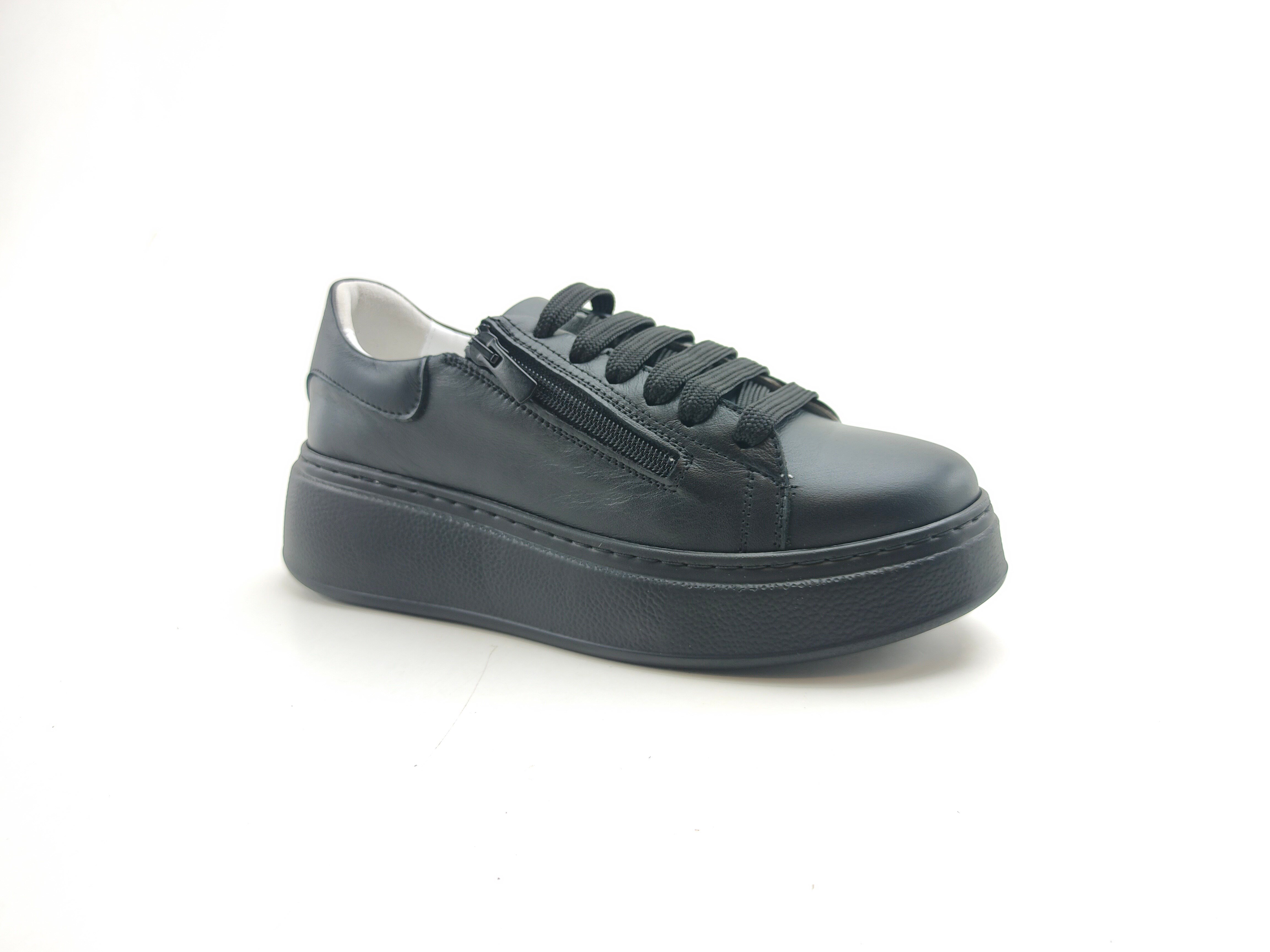 Ortoplus Deri Ortopedik Sneaker Kadın Ayakkabı EL117 SİYAH - OrtoPlus