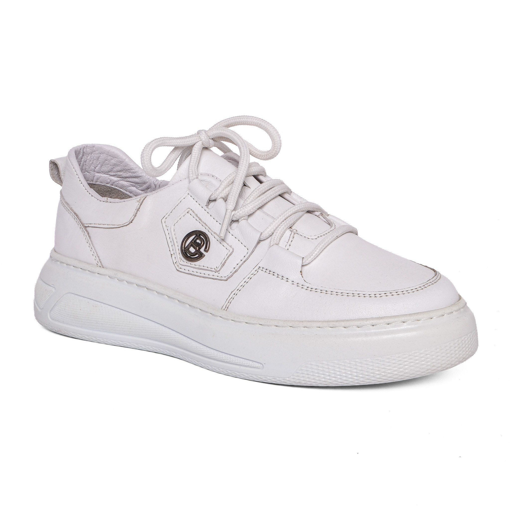 Ortoplus Deri Ortopedik Sneaker Kadın Ayakkabı S8030 BEYAZ - OrtoPlus