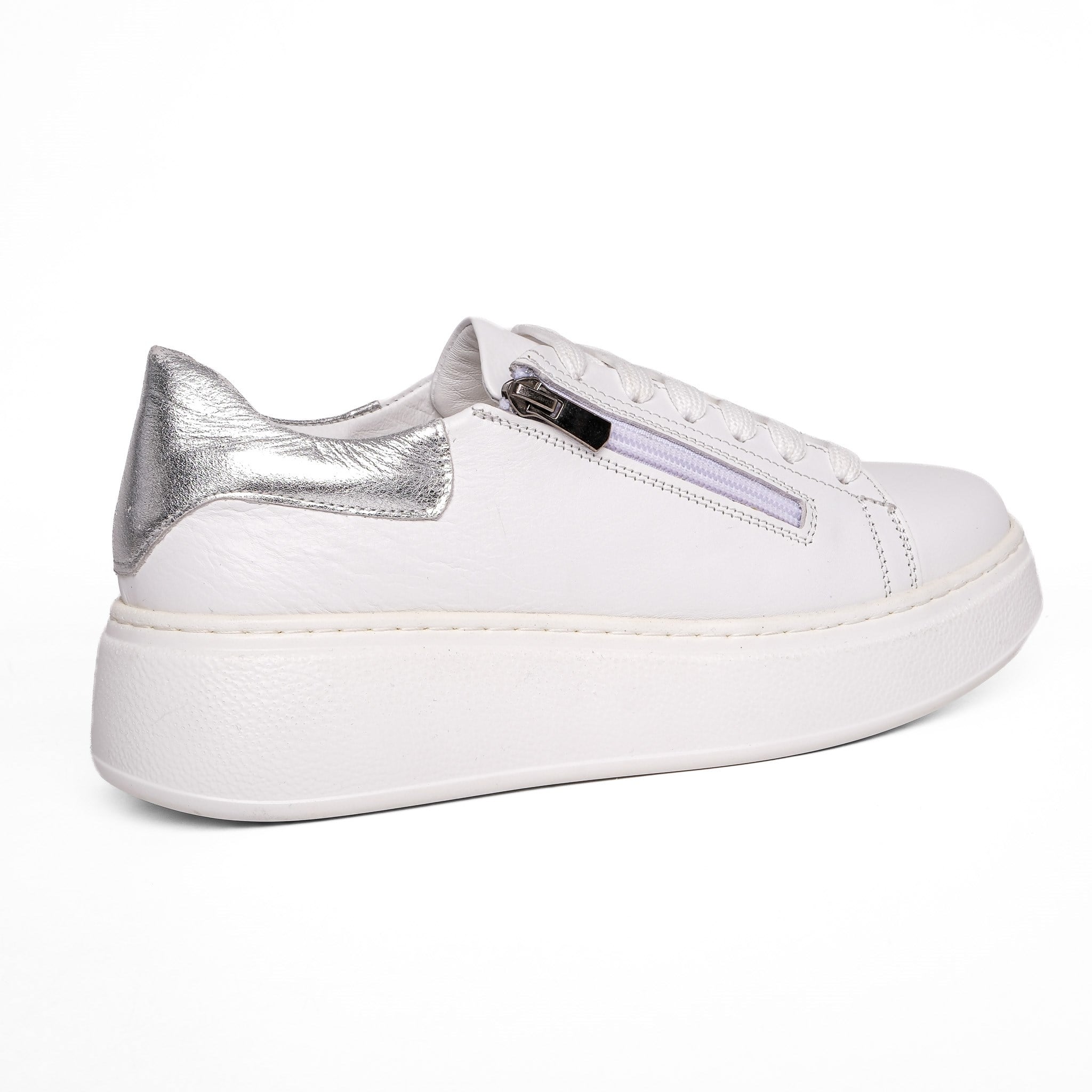 Ortoplus Deri Ortopedik Sneaker Kadın Ayakkabı EL117 BEYAZ - OrtoPlus