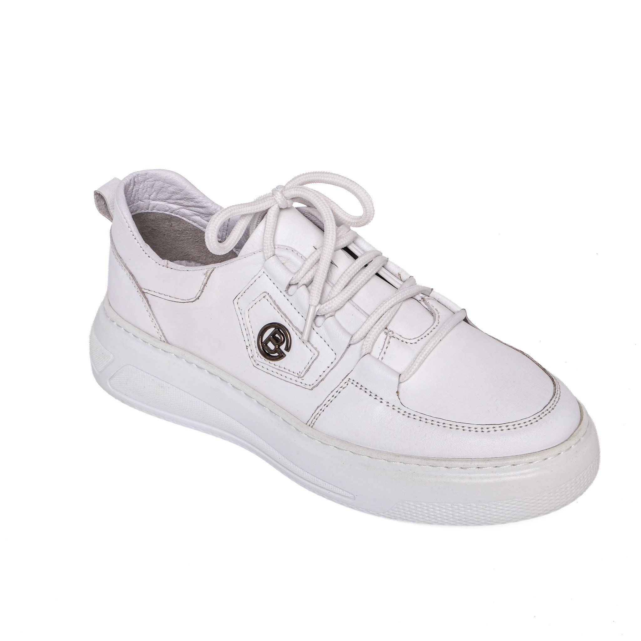 Ortoplus Deri Ortopedik Sneaker Kadın Ayakkabı S8030 BEYAZ - OrtoPlus