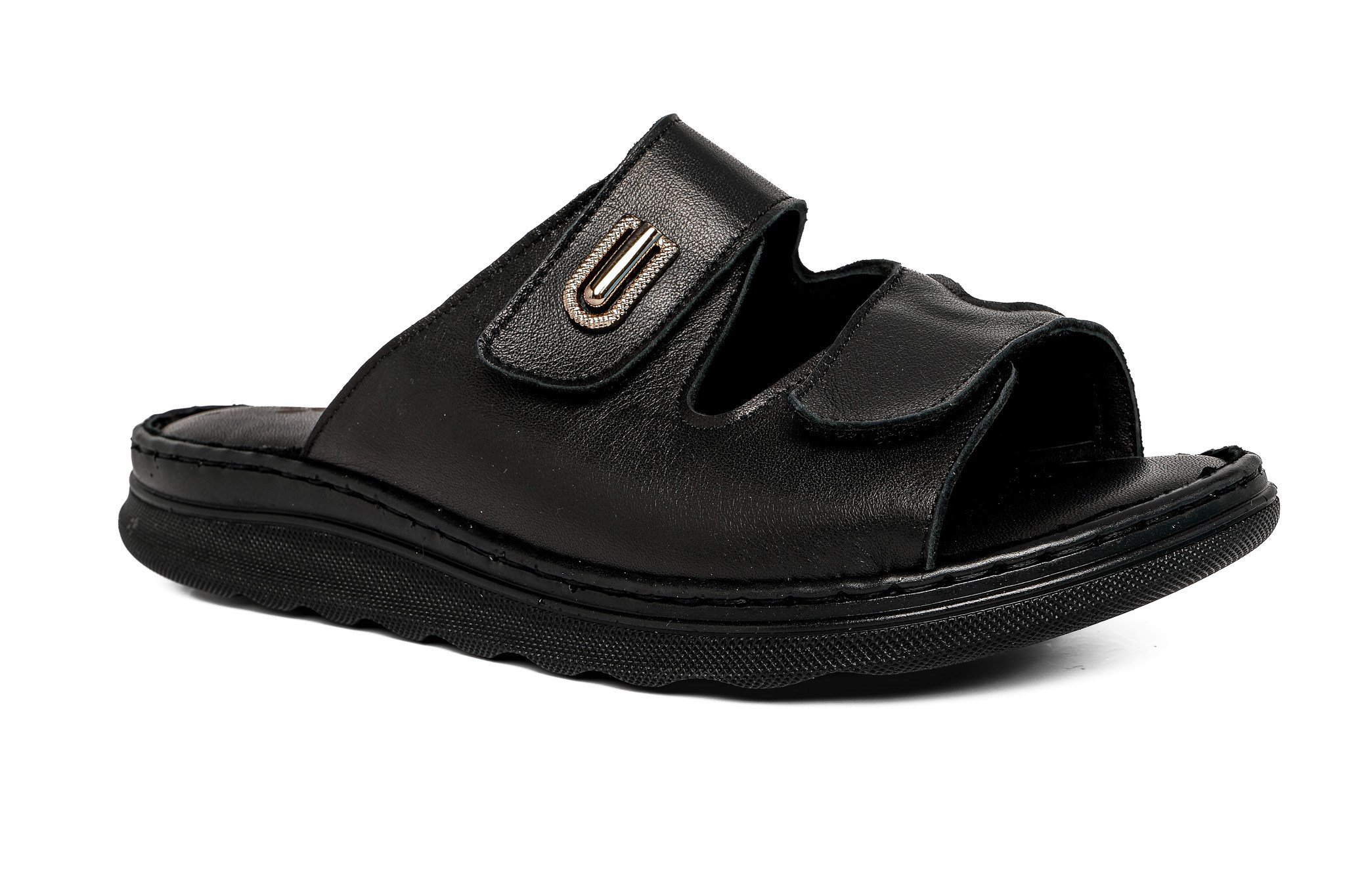 Ortoplus Kadın Deri Ortopedik Halluks Valgus Terlik İ1002 SİYAH - OrtoPlus