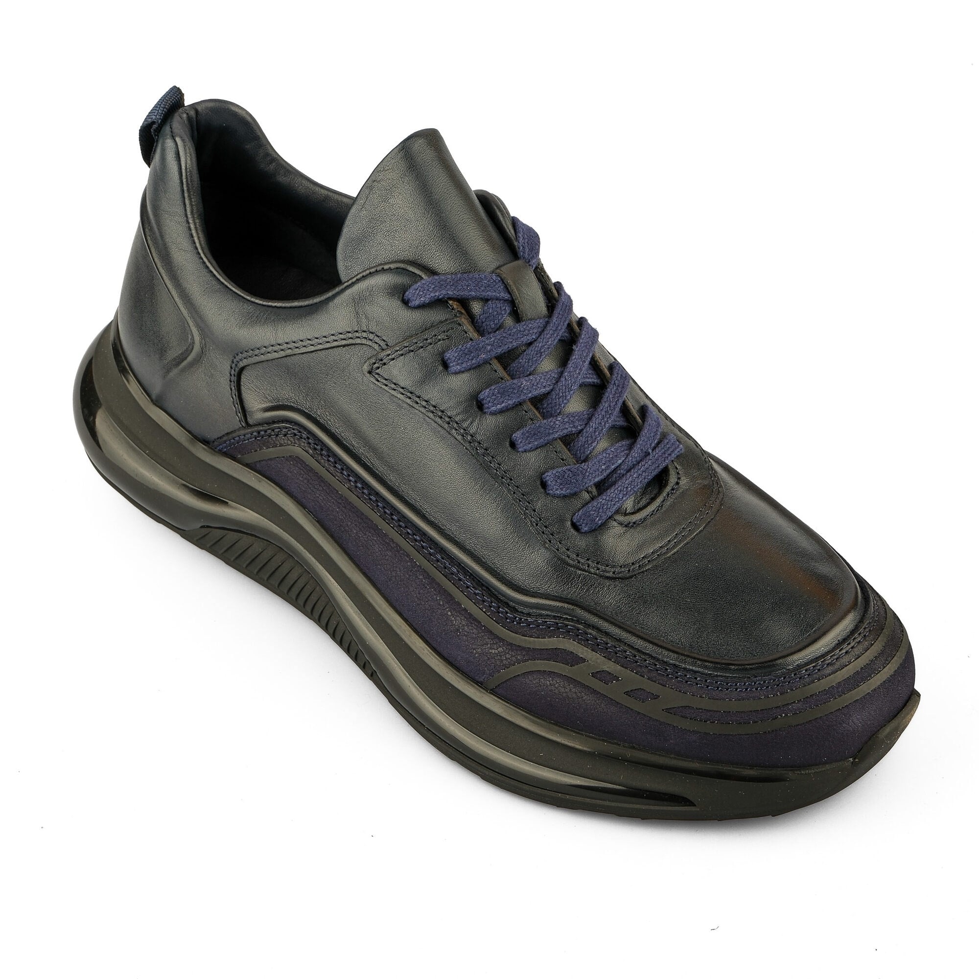 Ortoplus Ortopedik Deri Erkek Sneaker Ayakkabı CF2425 LACİVERT - OrtoPlus