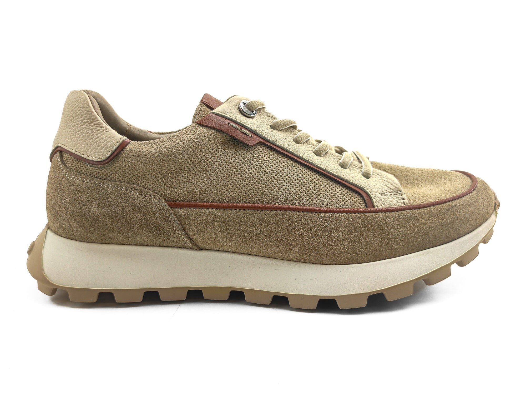 Ortoplus Ortopedik Deri Erkek Sneaker Ayakkabı CF2683 BEJ - OrtoPlus