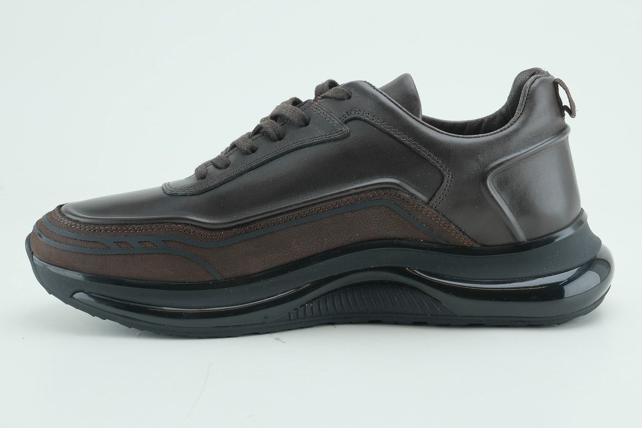 Ortoplus Ortopedik Deri Erkek Sneaker Ayakkabı CF2425 KAHVE - OrtoPlus