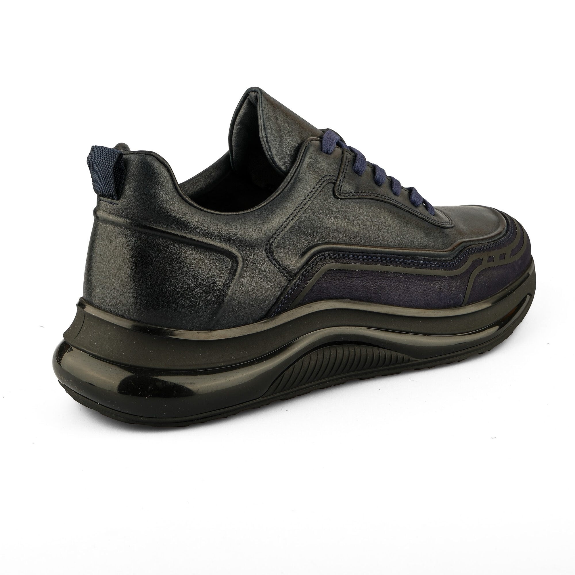 Ortoplus Ortopedik Deri Erkek Sneaker Ayakkabı CF2425 LACİVERT - OrtoPlus