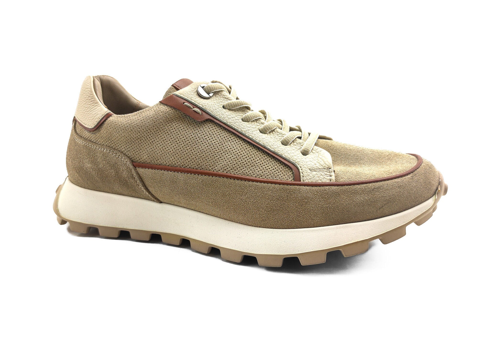 Ortoplus Ortopedik Deri Erkek Sneaker Ayakkabı CF2683 BEJ - OrtoPlus