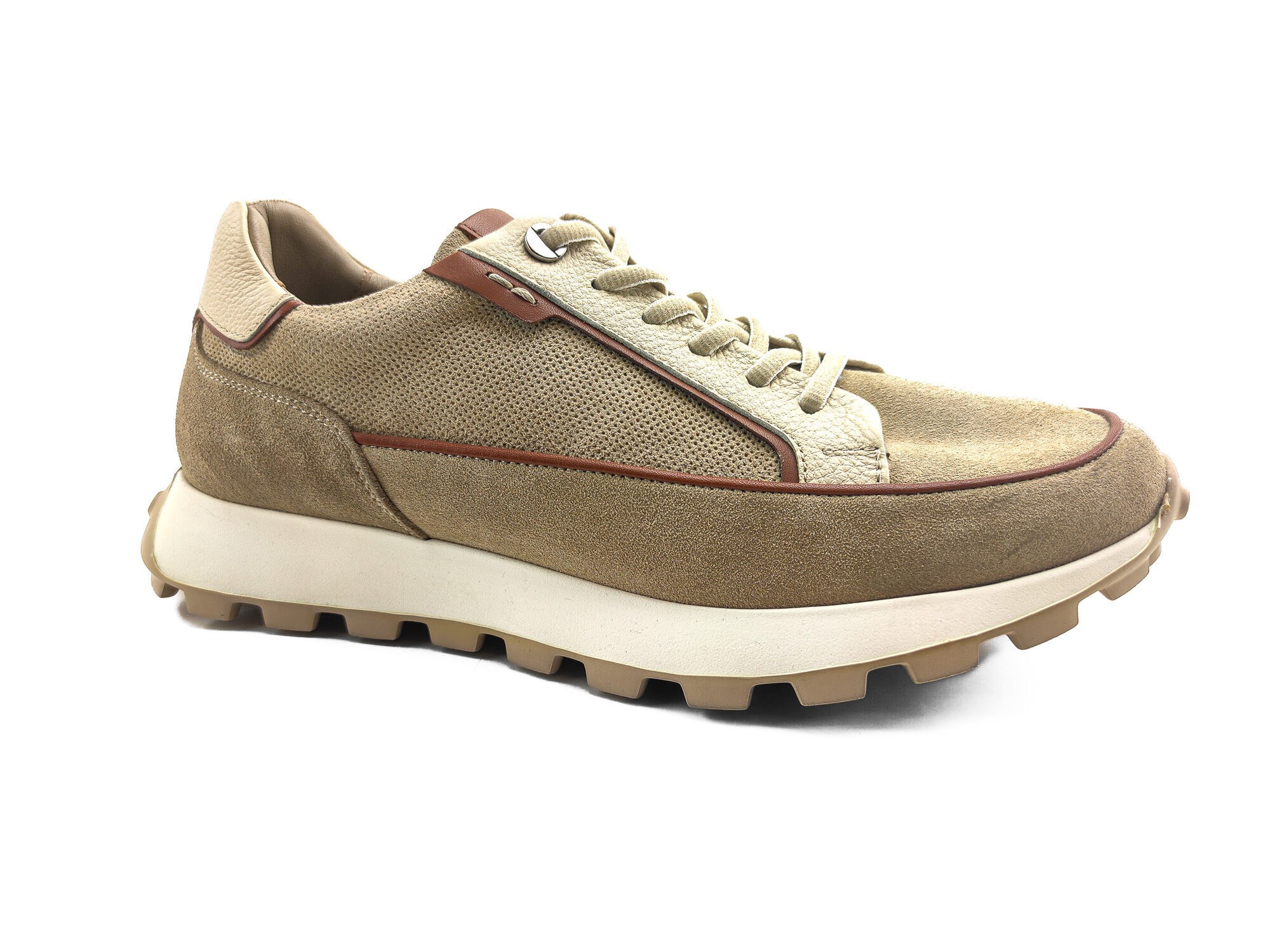 Ortoplus Ortopedik Deri Erkek Sneaker Ayakkabı CF2683 BEJ - OrtoPlus