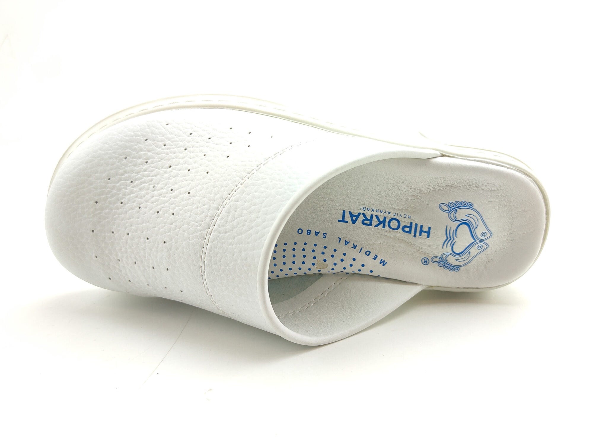 Ortoplus Sabo Unisex Deri Hastane Terlik KT9001 BEYAZ - OrtoPlus