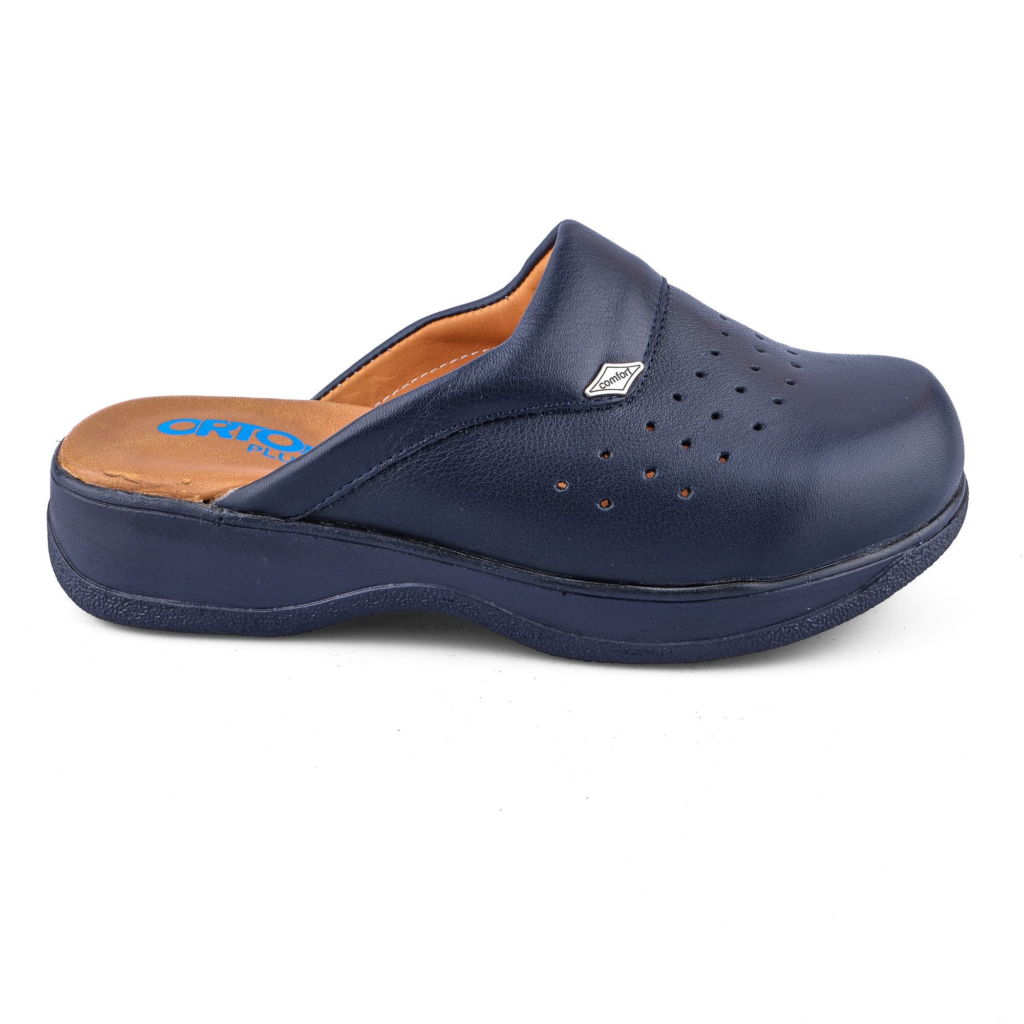 Ortoplus Sabo Unisex Deri Hastane Terlik KT9001 LACİVERT - OrtoPlus