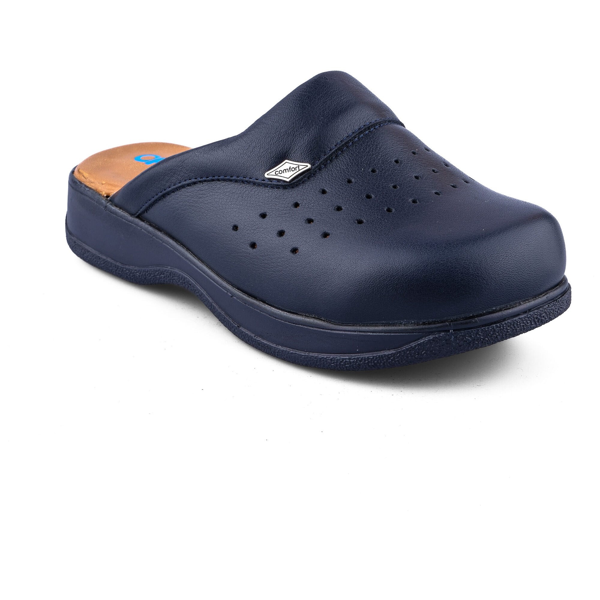 Ortoplus Sabo Unisex Deri Hastane Terlik KT9001 LACİVERT - OrtoPlus