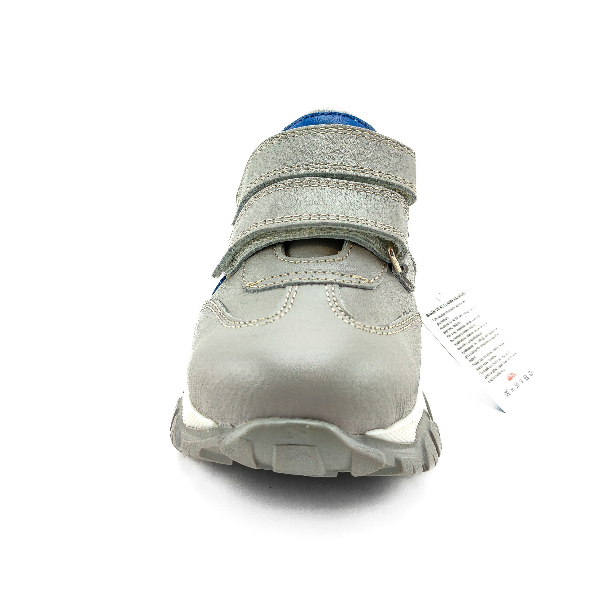 Ortoplus Spor Deri Ortopedik Bebe Ayakkabı K C268-1 GRİ-LACİ - OrtoPlus