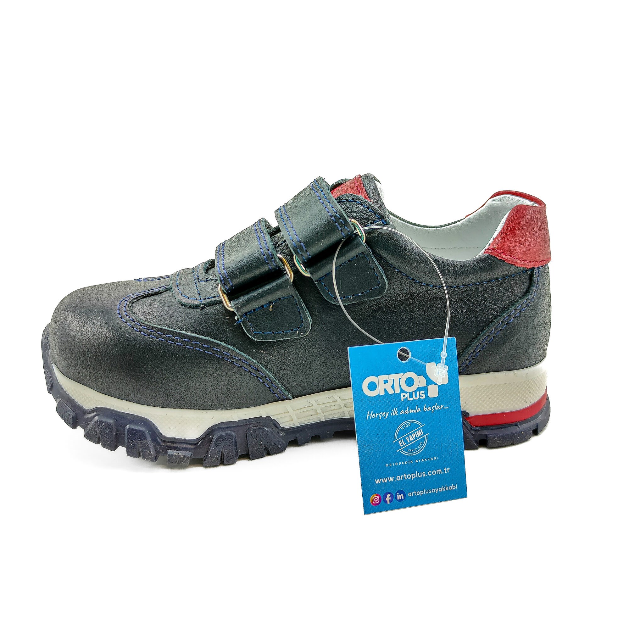 Ortoplus Spor Deri Ortopedik Bebe Ayakkabı K C268-1 LACİ-KIRMIZI - OrtoPlus