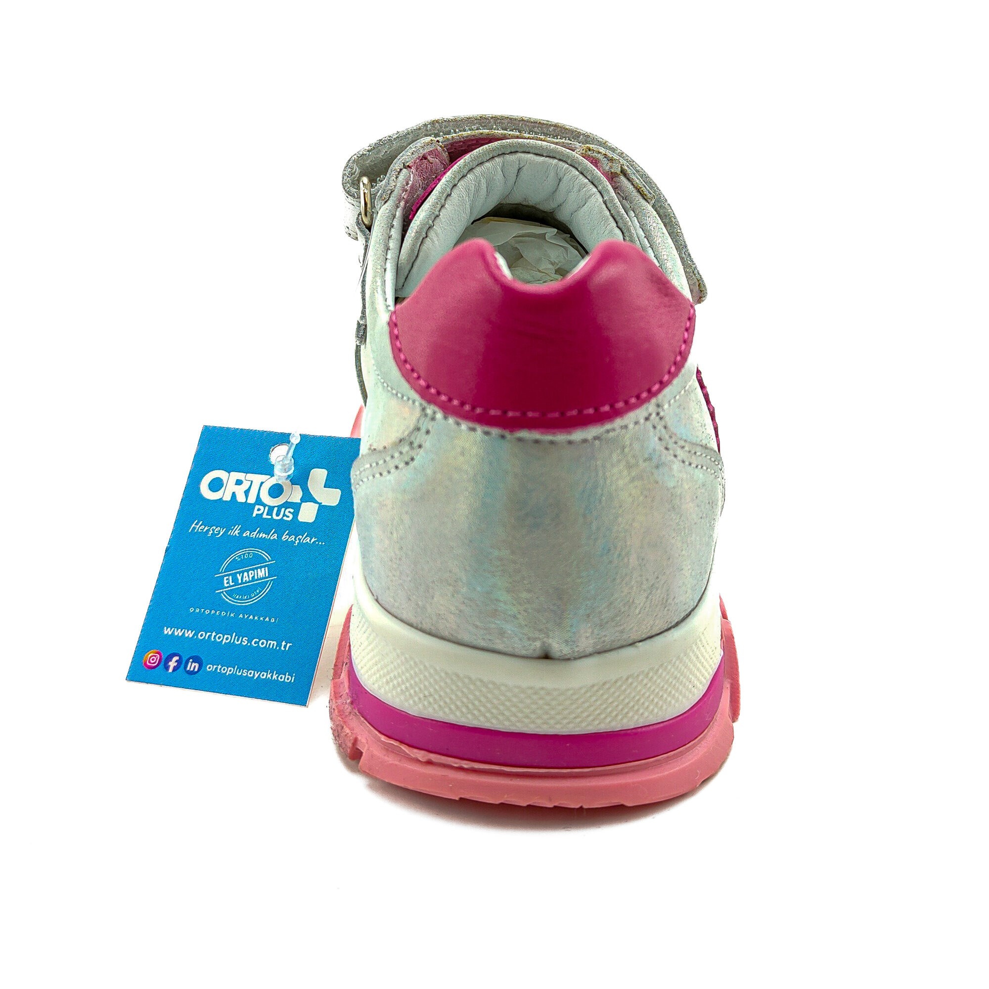 Ortoplus Spor Deri Ortopedik Bebe Ayakkabı K C268-1 SİMLİ FUŞYA - OrtoPlus