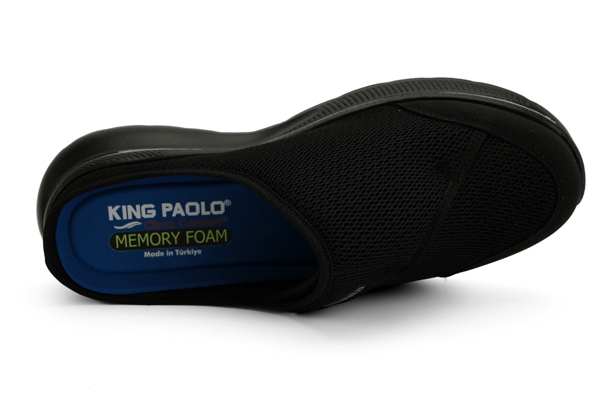 Sneaker Tekstil Tabanı Çıkan Yürüyüş Cırtlı Erkek Terlik KP1274 SİYAH - King Paolo