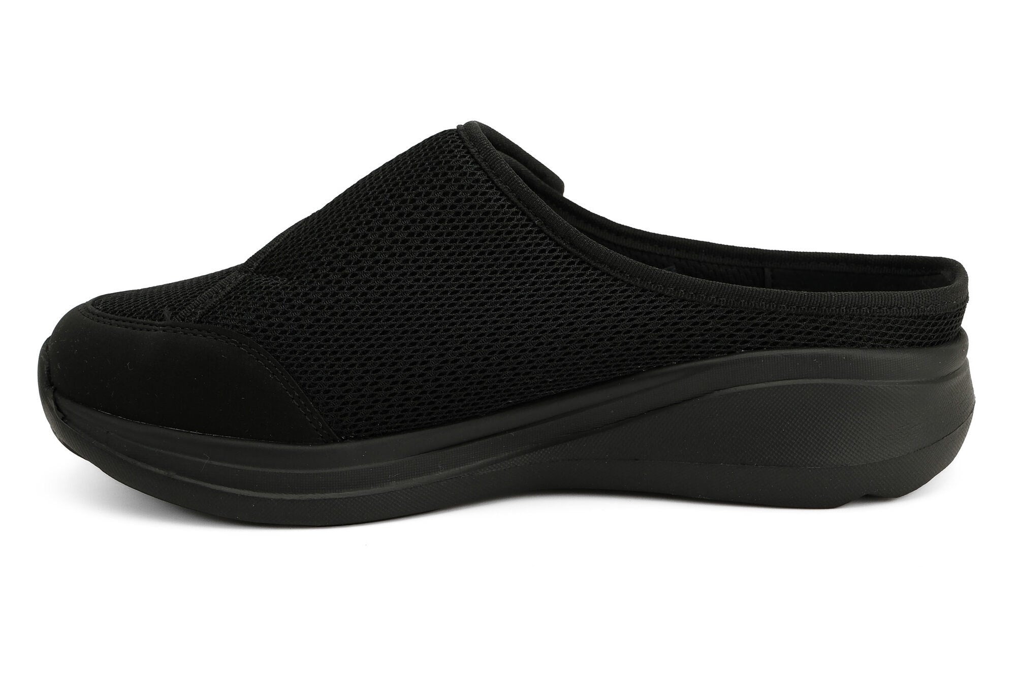 Sneaker Tekstil Tabanı Çıkan Yürüyüş Cırtlı Kadın Terlik KP5197 SİYAH - King Paolo