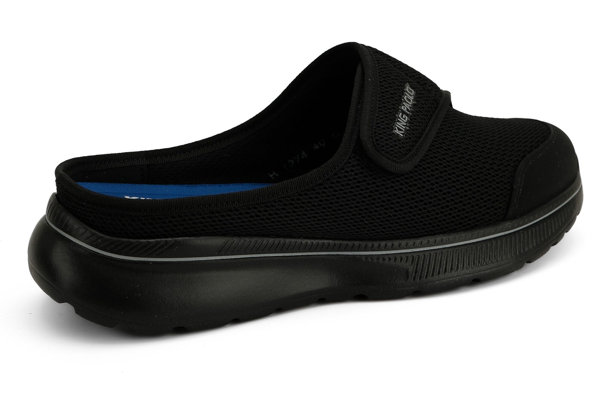 Sneaker Tekstil Tabanı Çıkan Yürüyüş Cırtlı Erkek Terlik KP1274 SİYAH - King Paolo