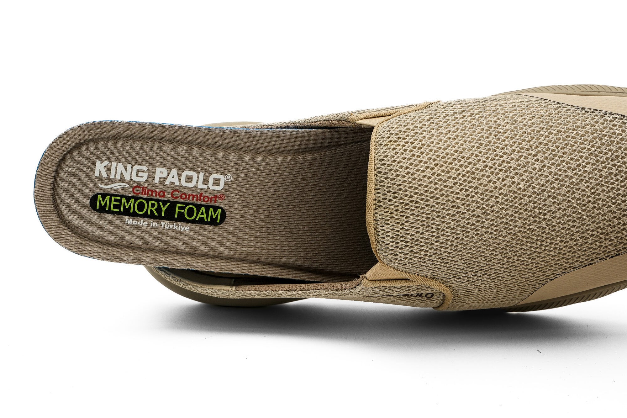 Sneaker Tekstil Tabanı Çıkan Yürüyüş Erkek Terlik KP1211 BEJ - King Paolo