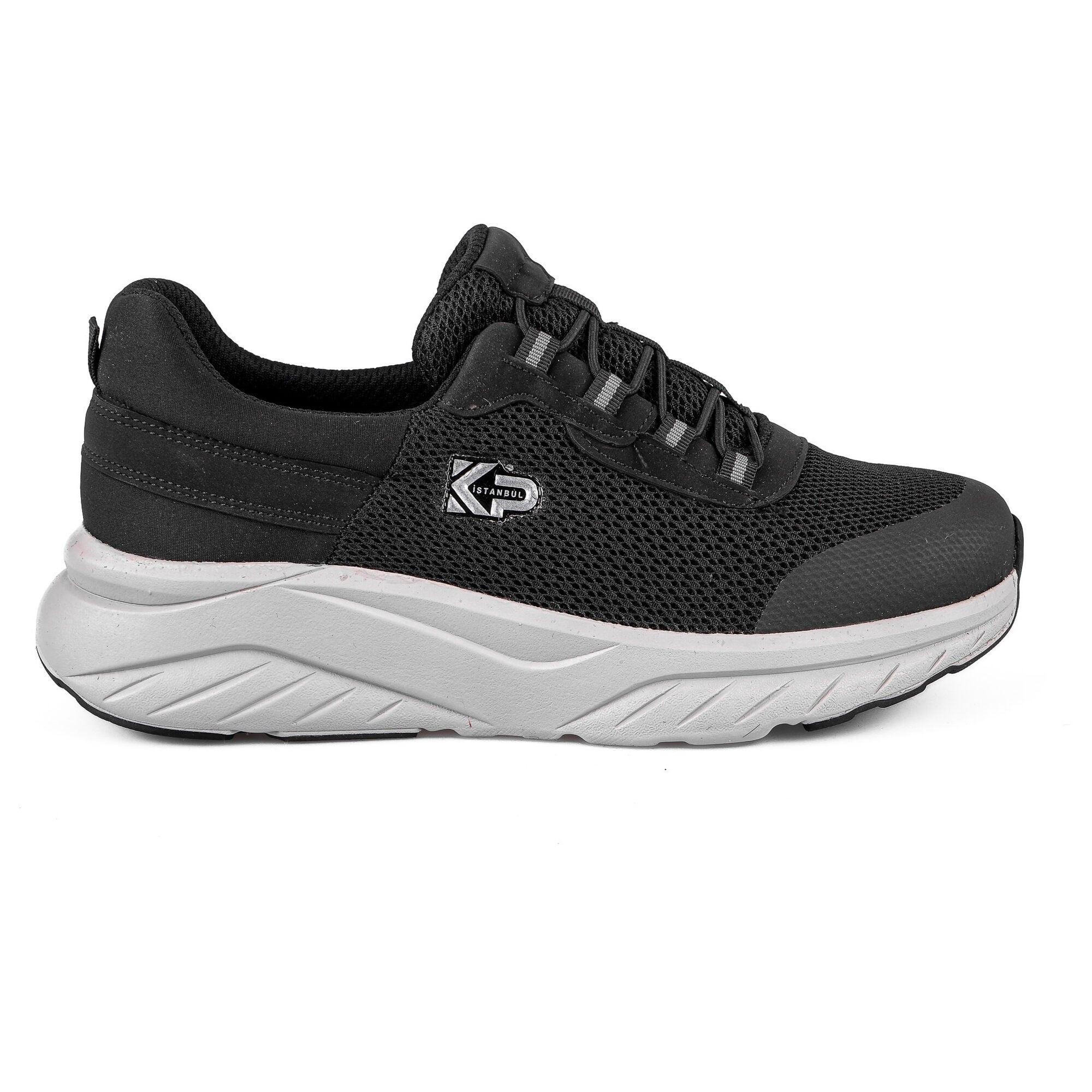 Sneaker Tekstil Yürüyüş Kadın Ayakkabı Bağcıklı KP5194 SİYAH - King Paolo