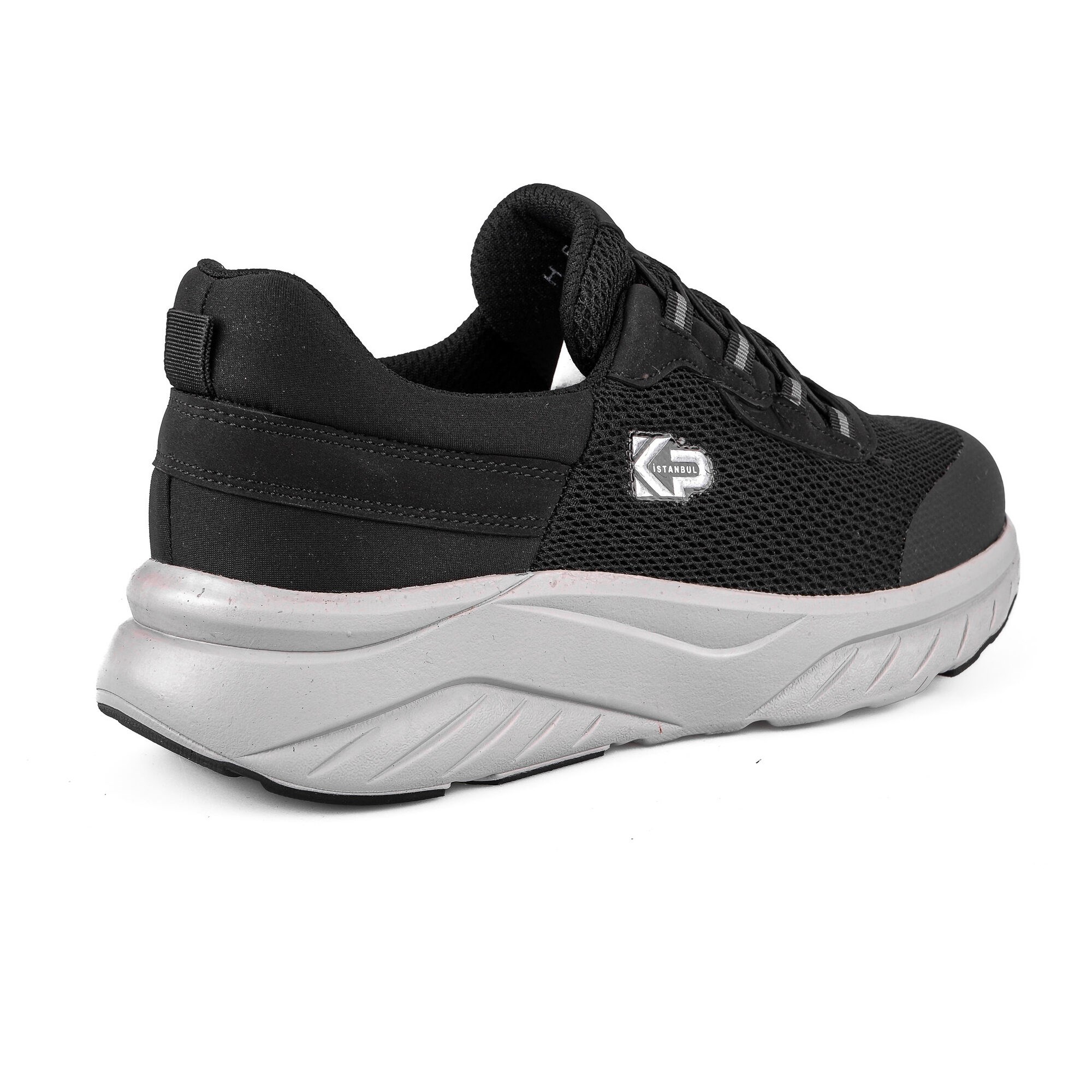 Sneaker Tekstil Yürüyüş Kadın Ayakkabı Bağcıklı KP5194 SİYAH - King Paolo