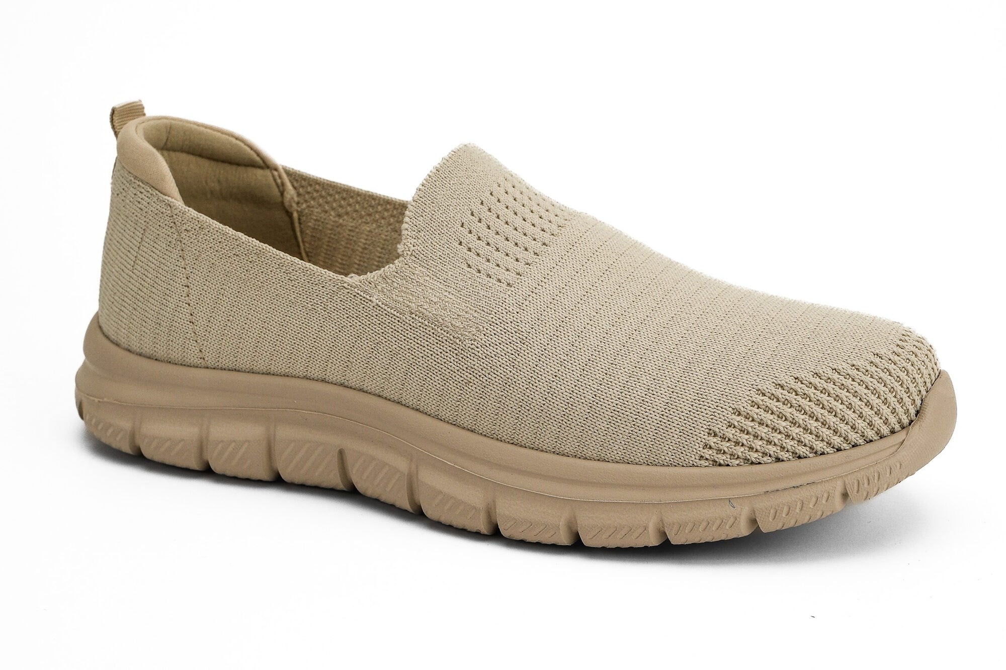 Sneaker Tekstil Yürüyüş Kadın Ayakkabı Bağcıksız KP5234 BEJ - King Paolo
