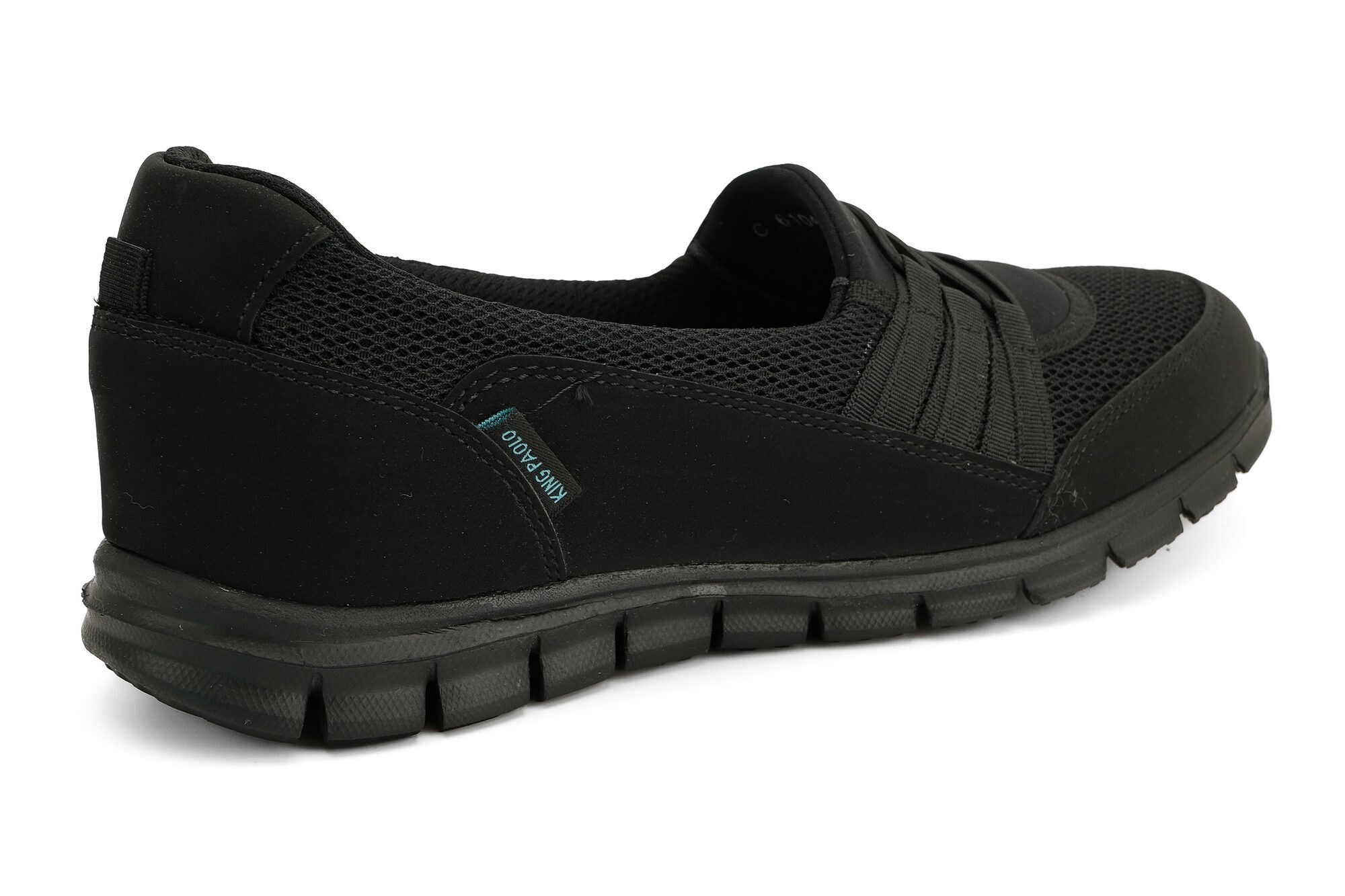 Sneaker Tekstil Yürüyüş Kadın Streç Ayakkabı KP6104 SİYAH - King Paolo