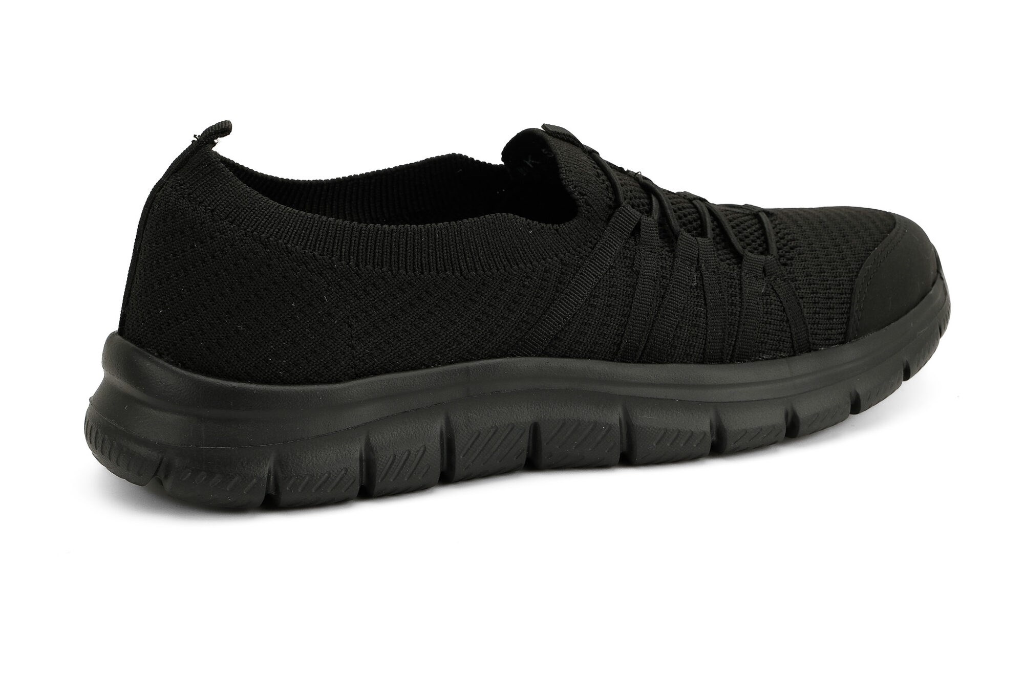 Sneaker Tekstil Yürüyüş Kadın Streç Ayakkabı KP5223 SİYAH - King Paolo