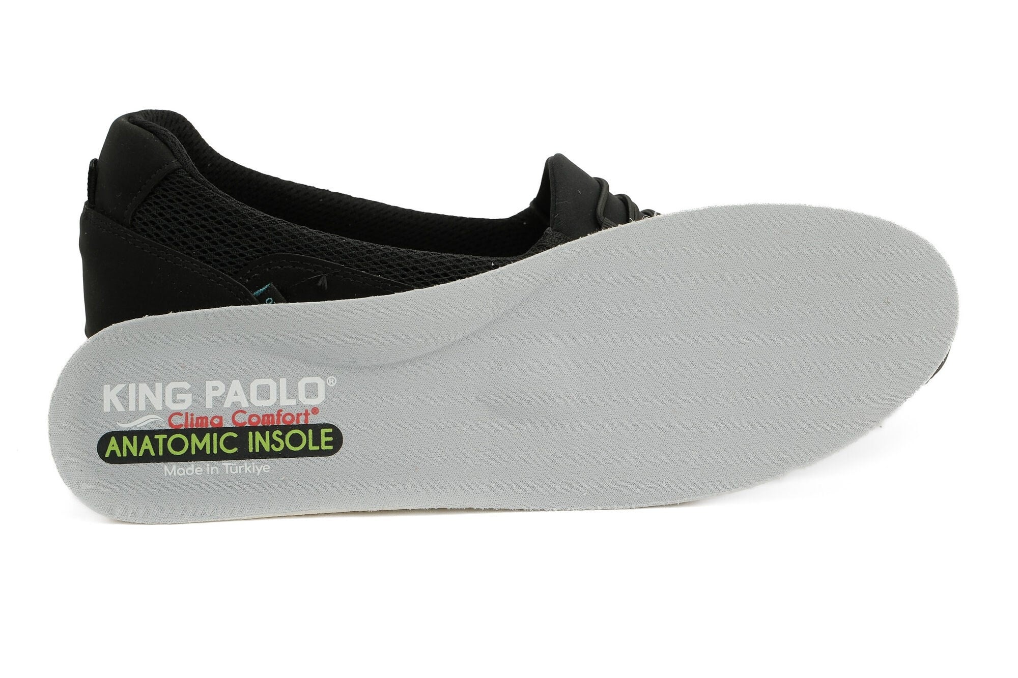 Sneaker Tekstil Yürüyüş Kadın Streç Ayakkabı KP6104 SİYAH - King Paolo