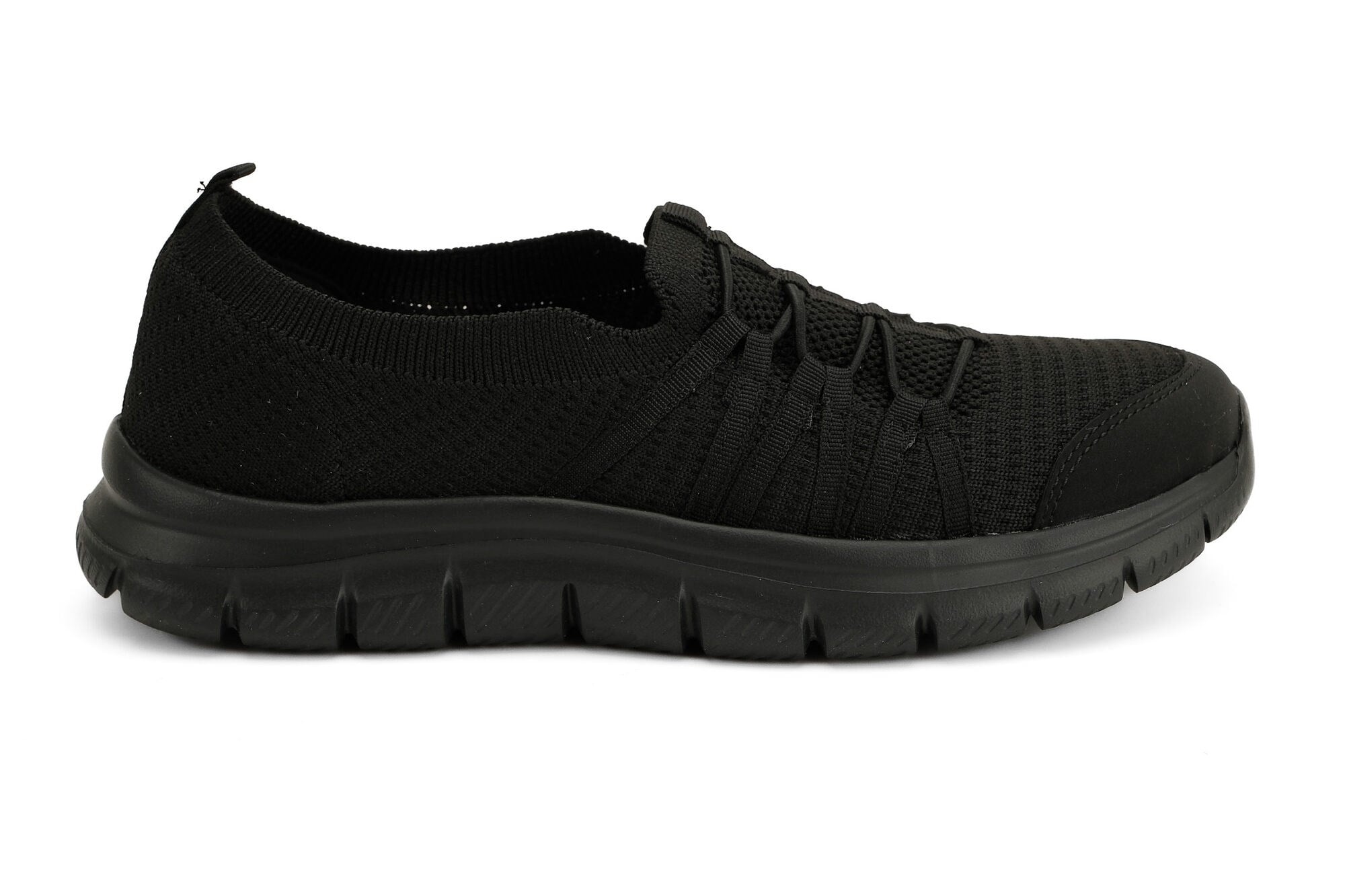 Sneaker Tekstil Yürüyüş Kadın Streç Ayakkabı KP5223 SİYAH - King Paolo