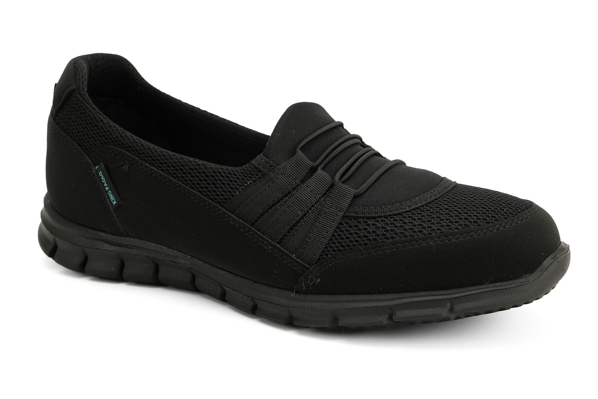 Sneaker Tekstil Yürüyüş Kadın Streç Ayakkabı KP6104 SİYAH - King Paolo